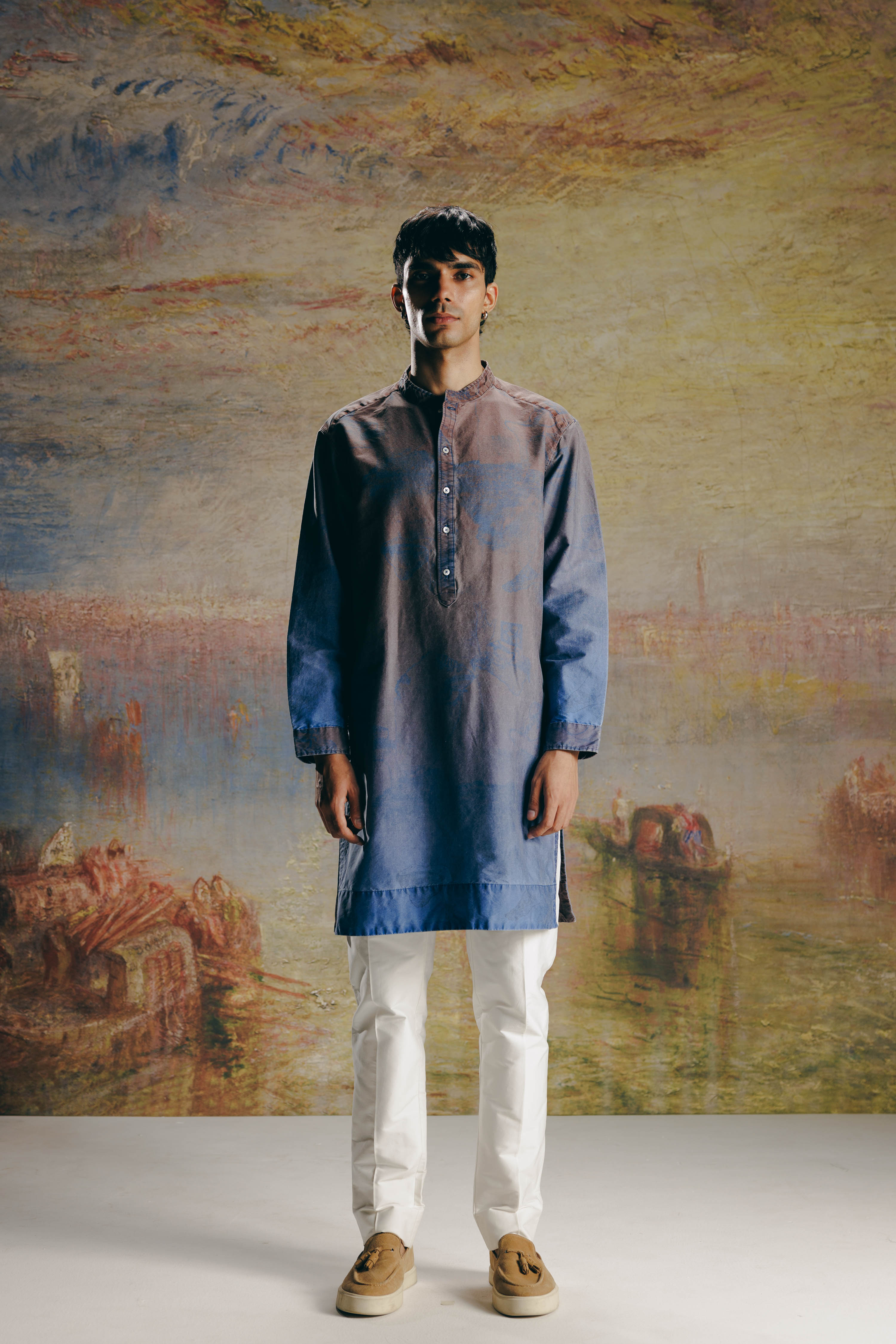 Ombre Surrealist Outline Kurta Set