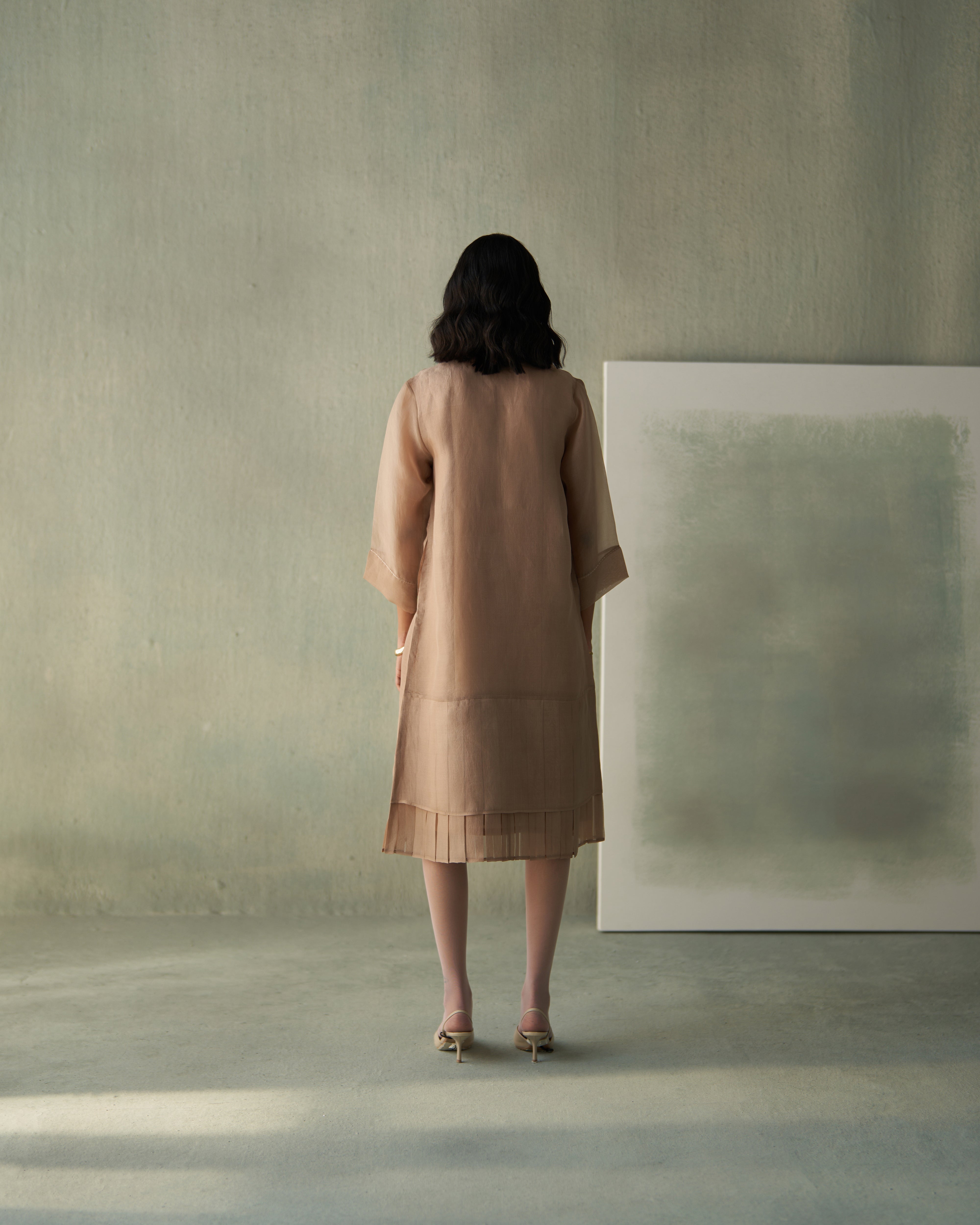 Blossom And Bud Panelled Overlay- Sand