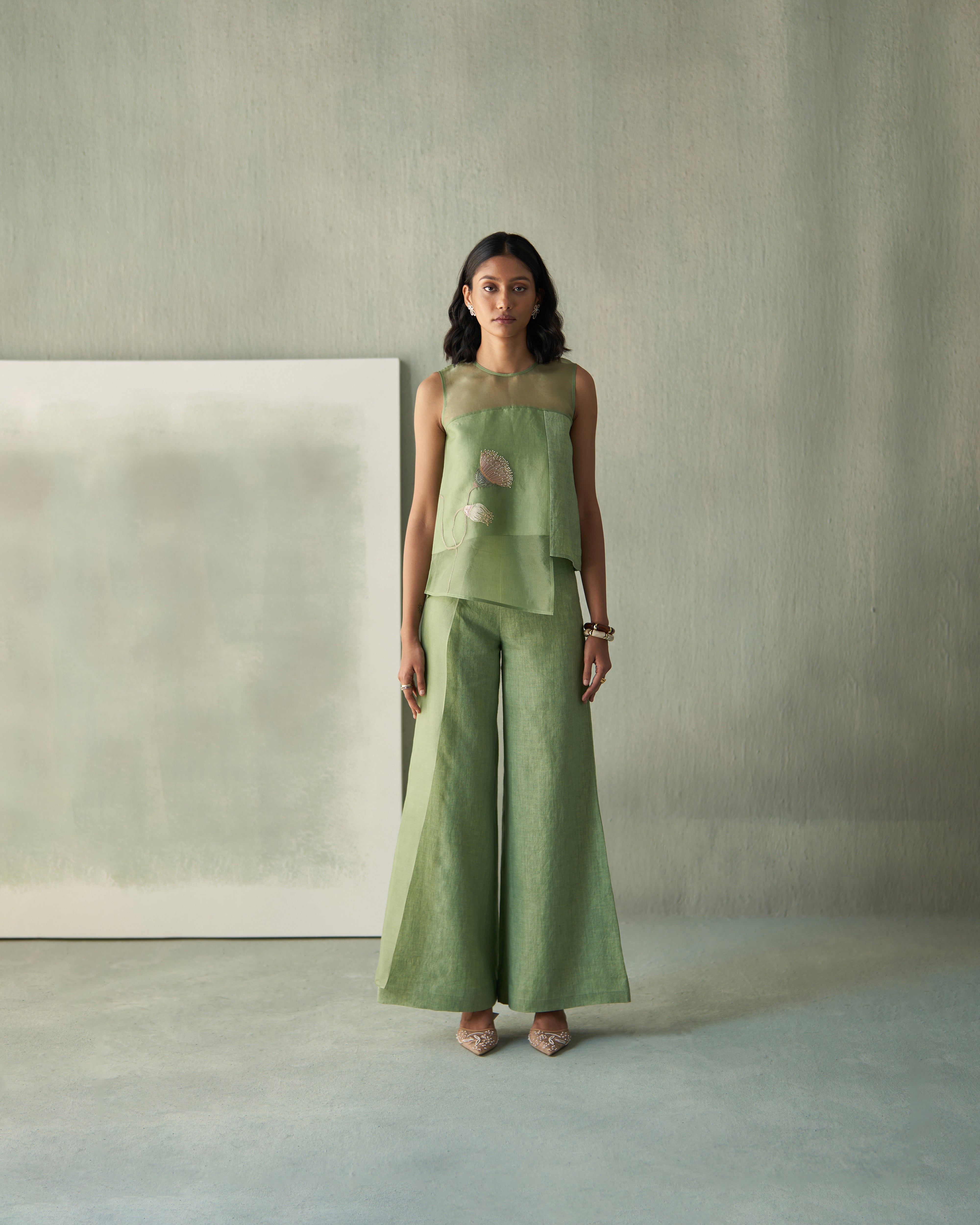 Desert Green Linen Co-ord Set