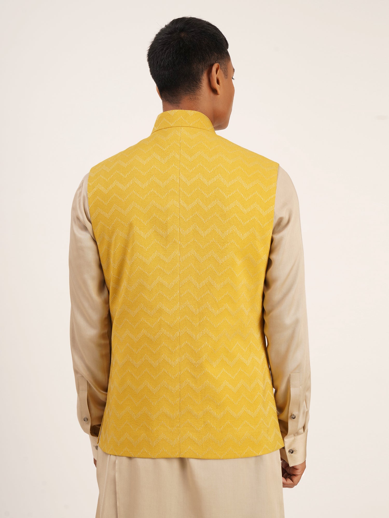 Cotton Silk Zigzag Jawahar Jacket