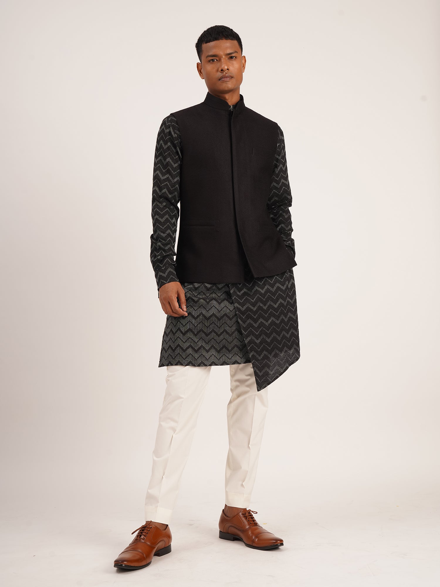 NIVAN NEHRU JACKET - POWDER BLUE – Studio East6