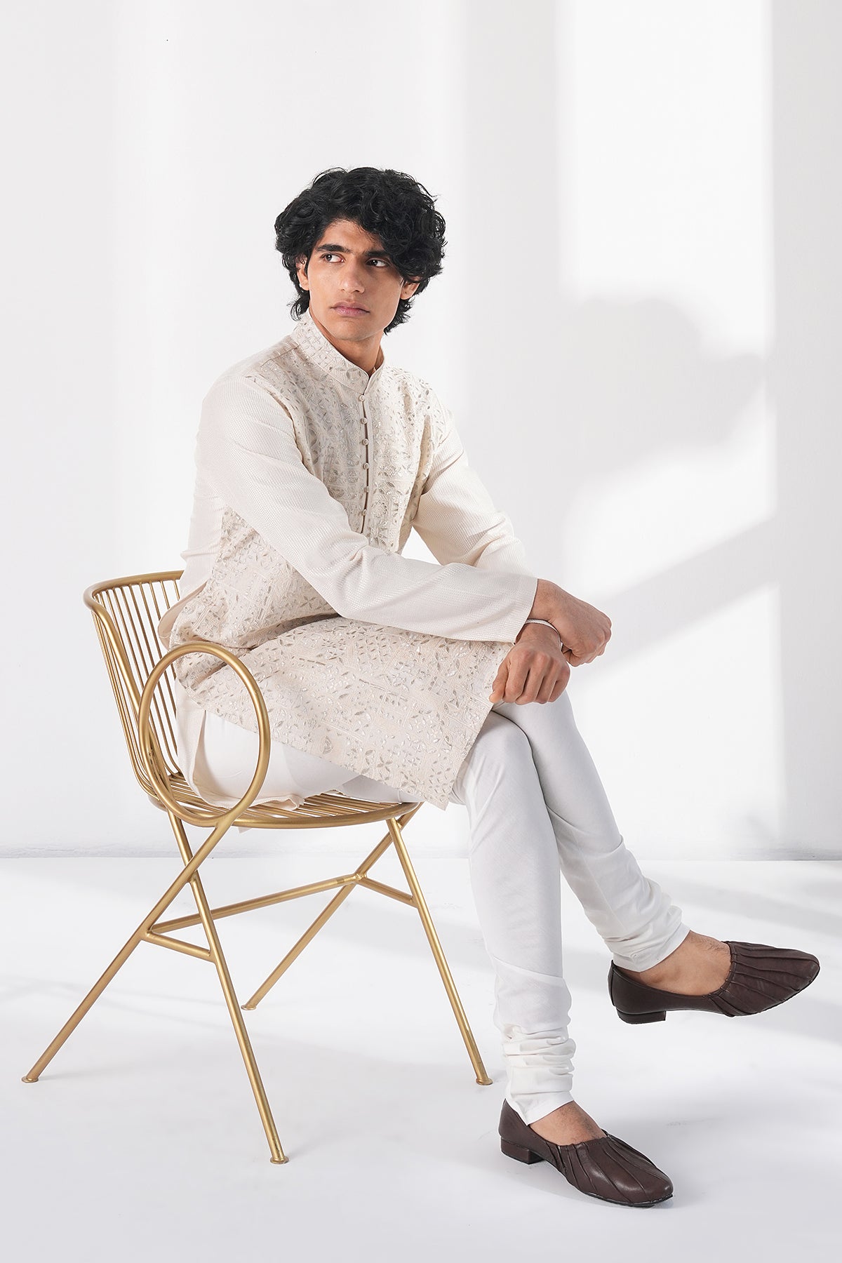 Geometric Embroidered Kurta Set