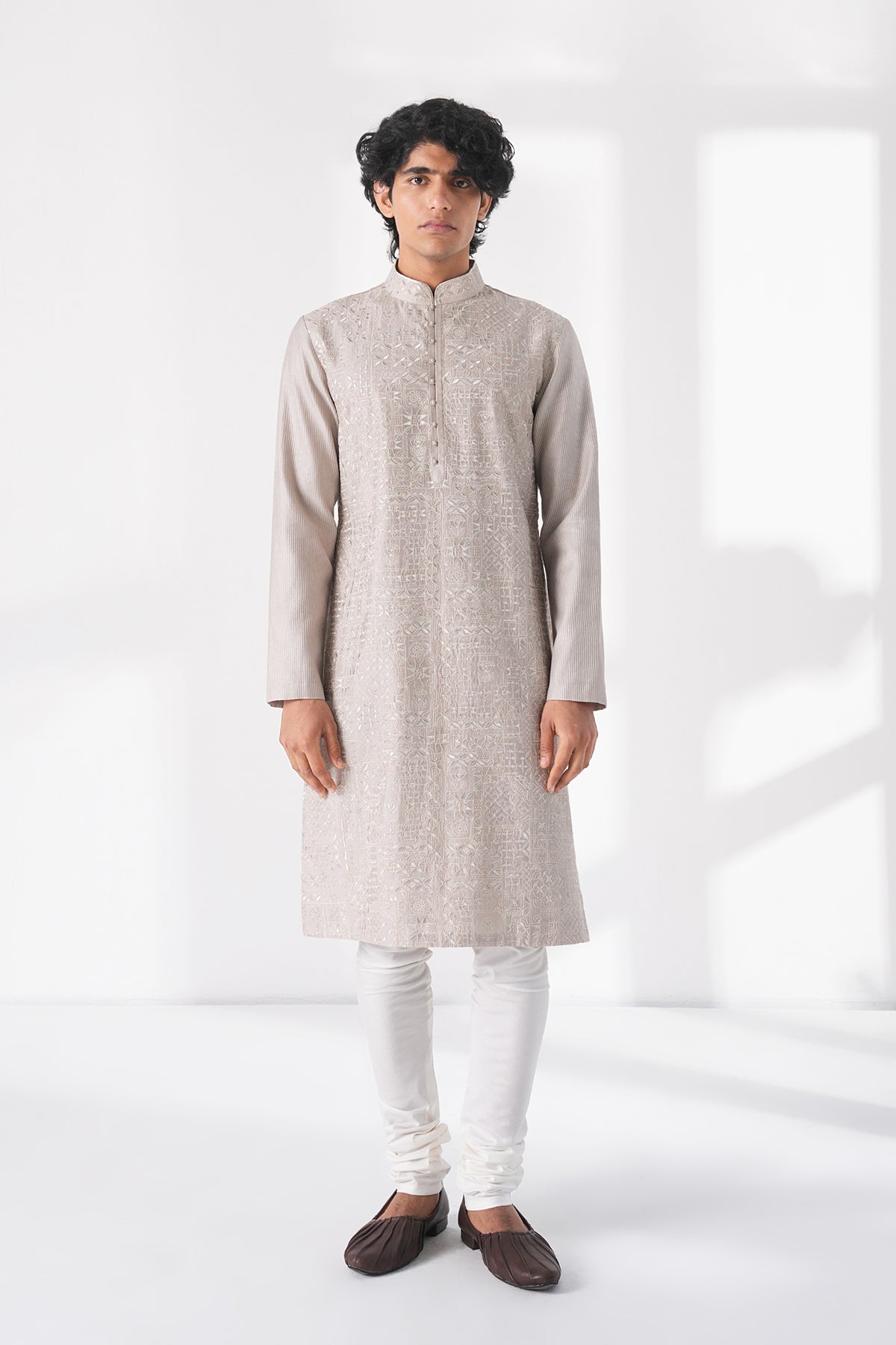 Geometric Embroidered Kurta Set
