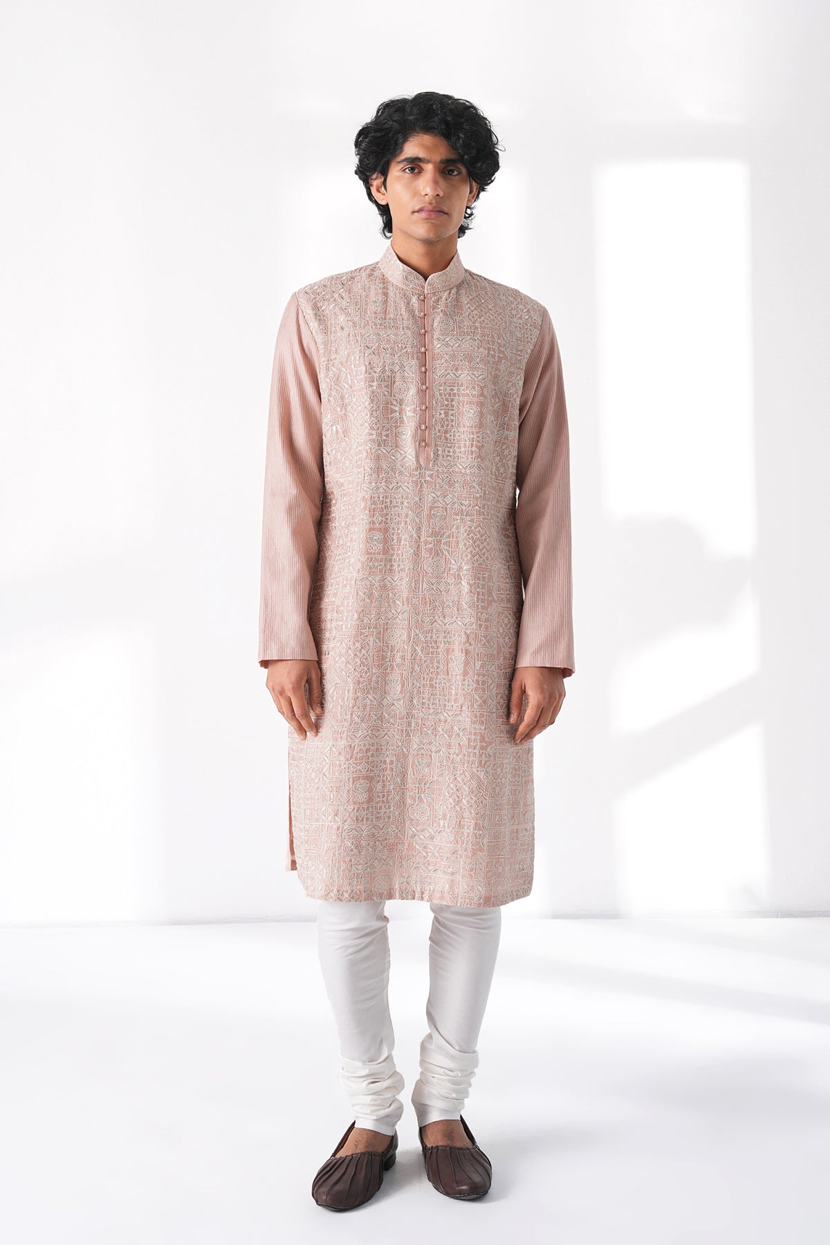 Geometric Embroidered Kurta Set