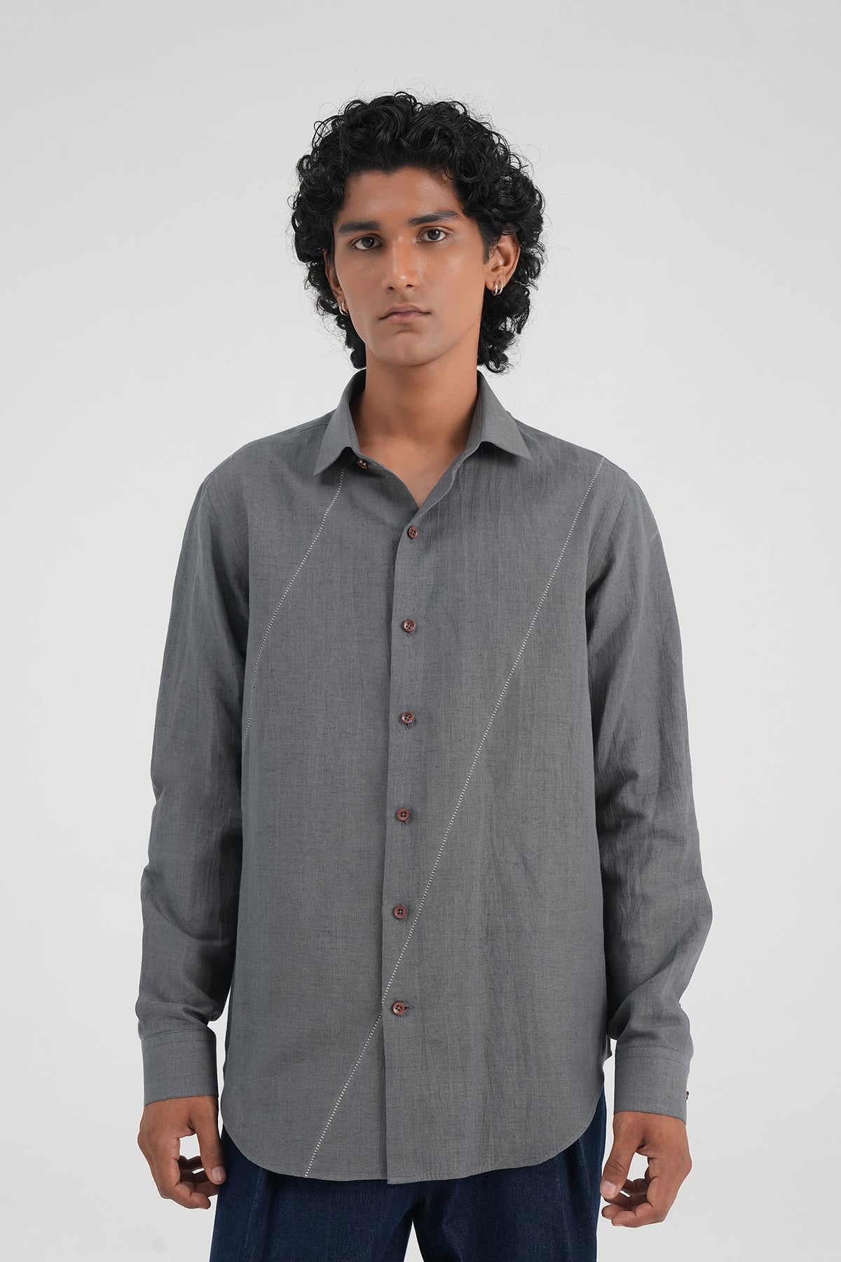 Contrast Stitch  Shirt