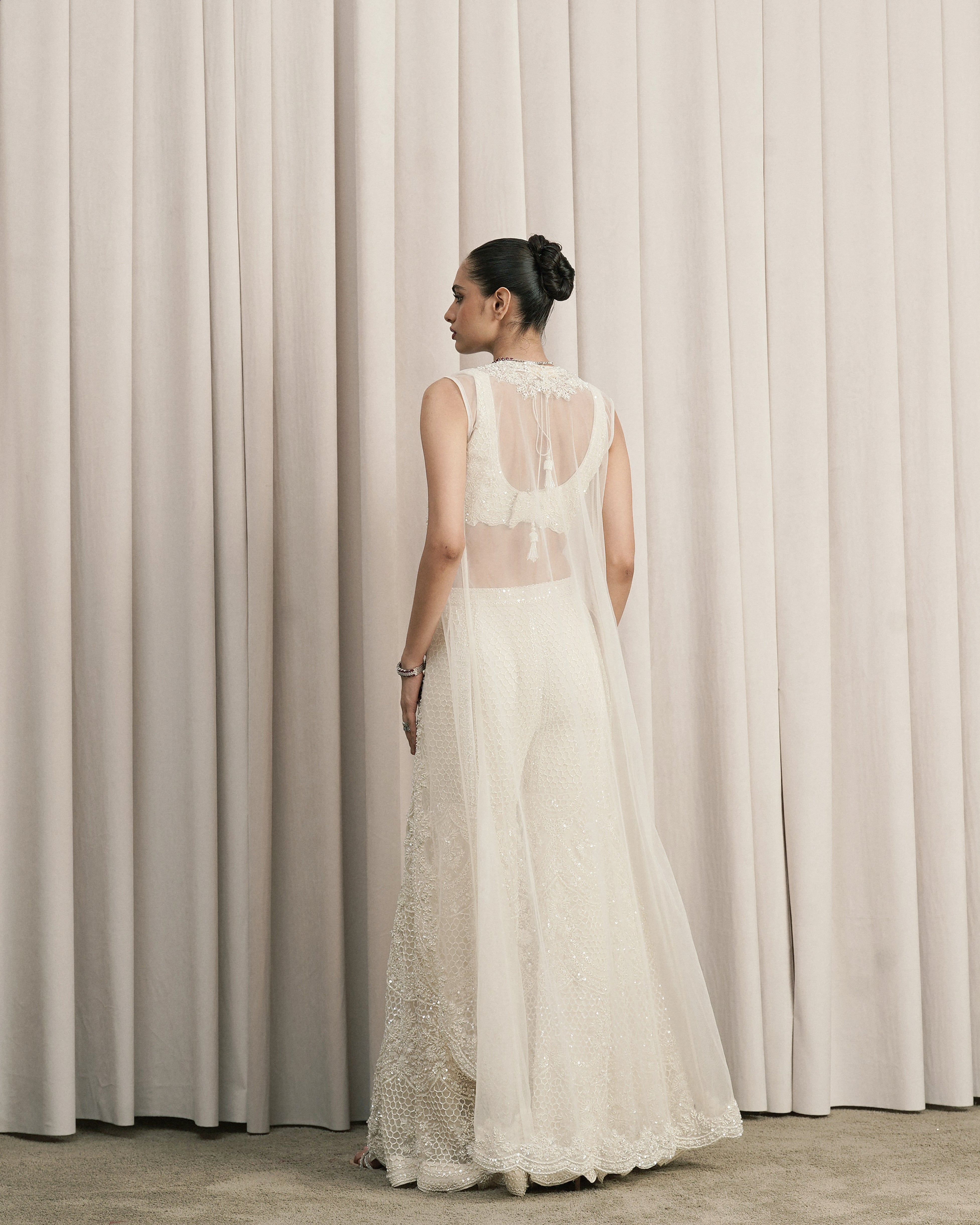 Ivory Embroidered Jacket Set