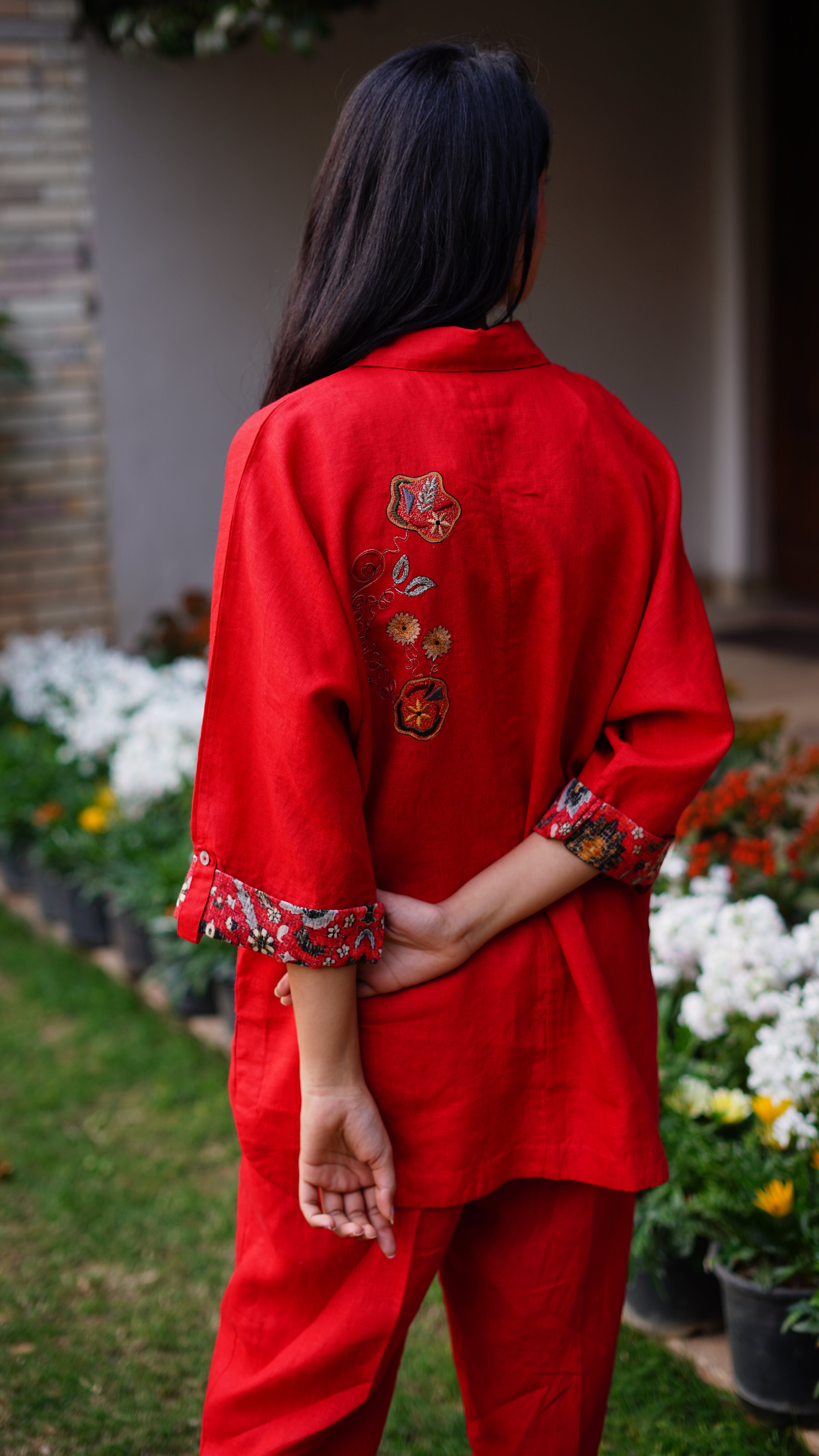 Red Embroidered Shirt