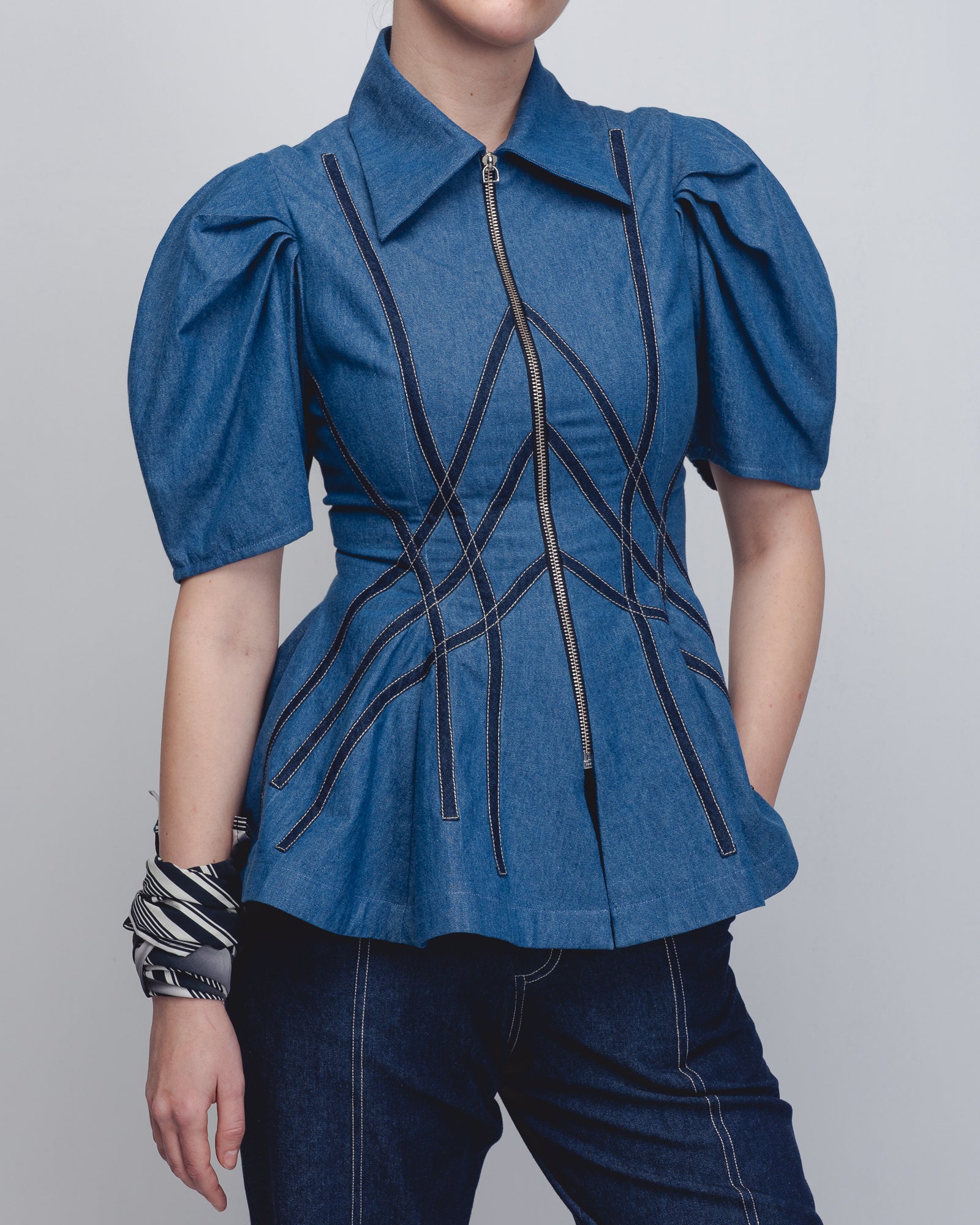 Spirale Denim Top