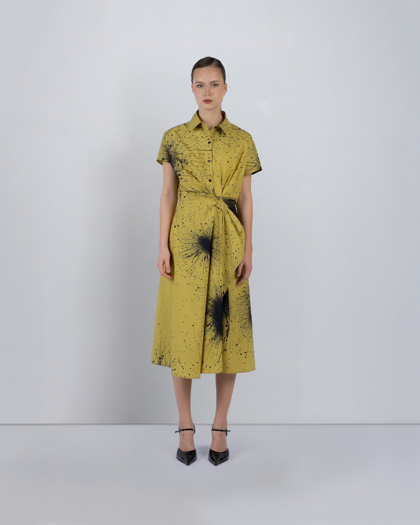 Wrap Dress In Splatter Print