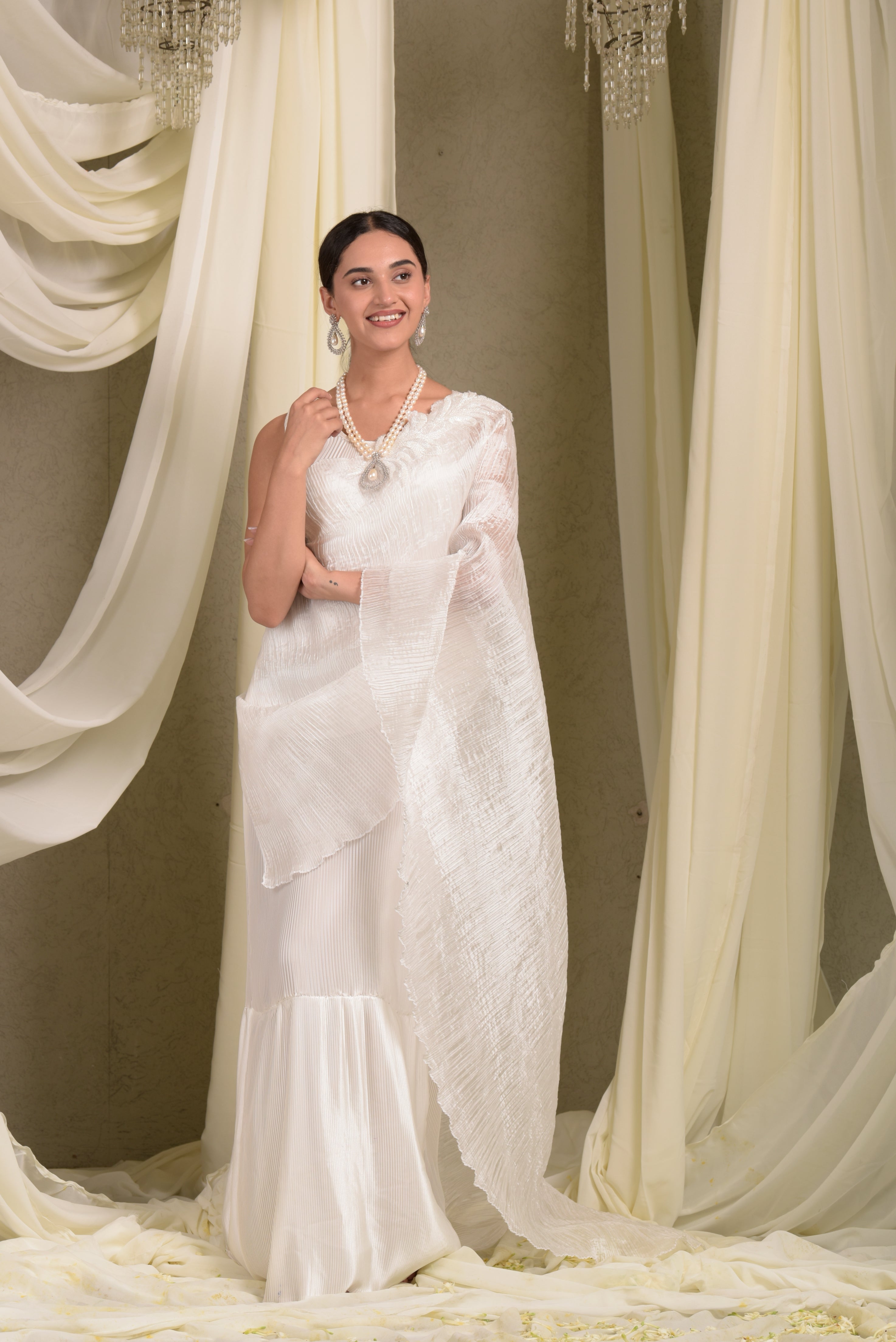 Pristine Pleated Gown Saree