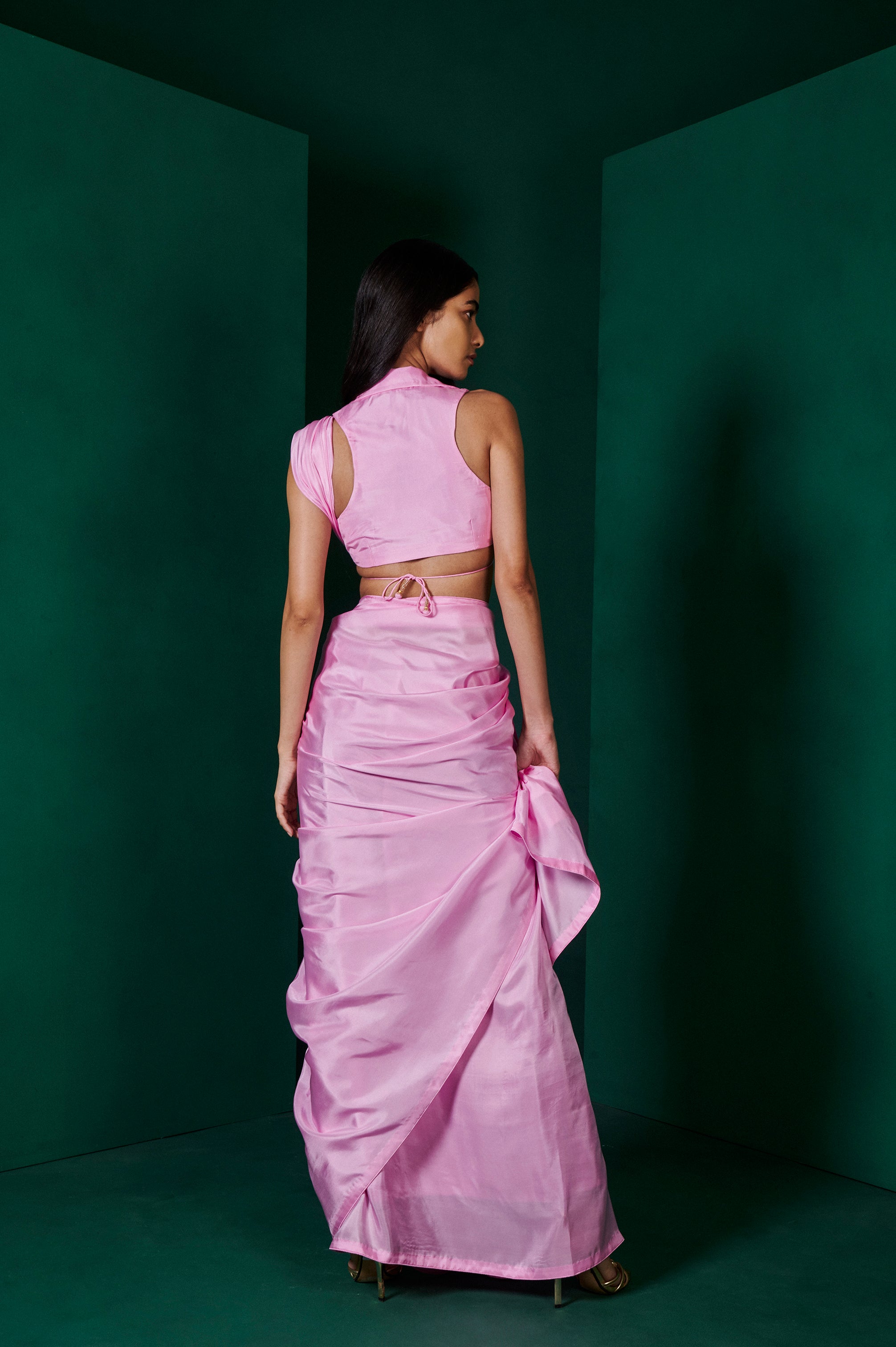 Handwoven Blush Pink Silk Sari