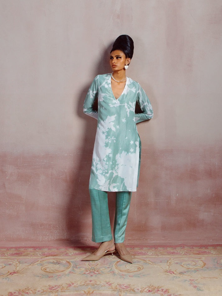 Topaz Green Printed Kurta Set