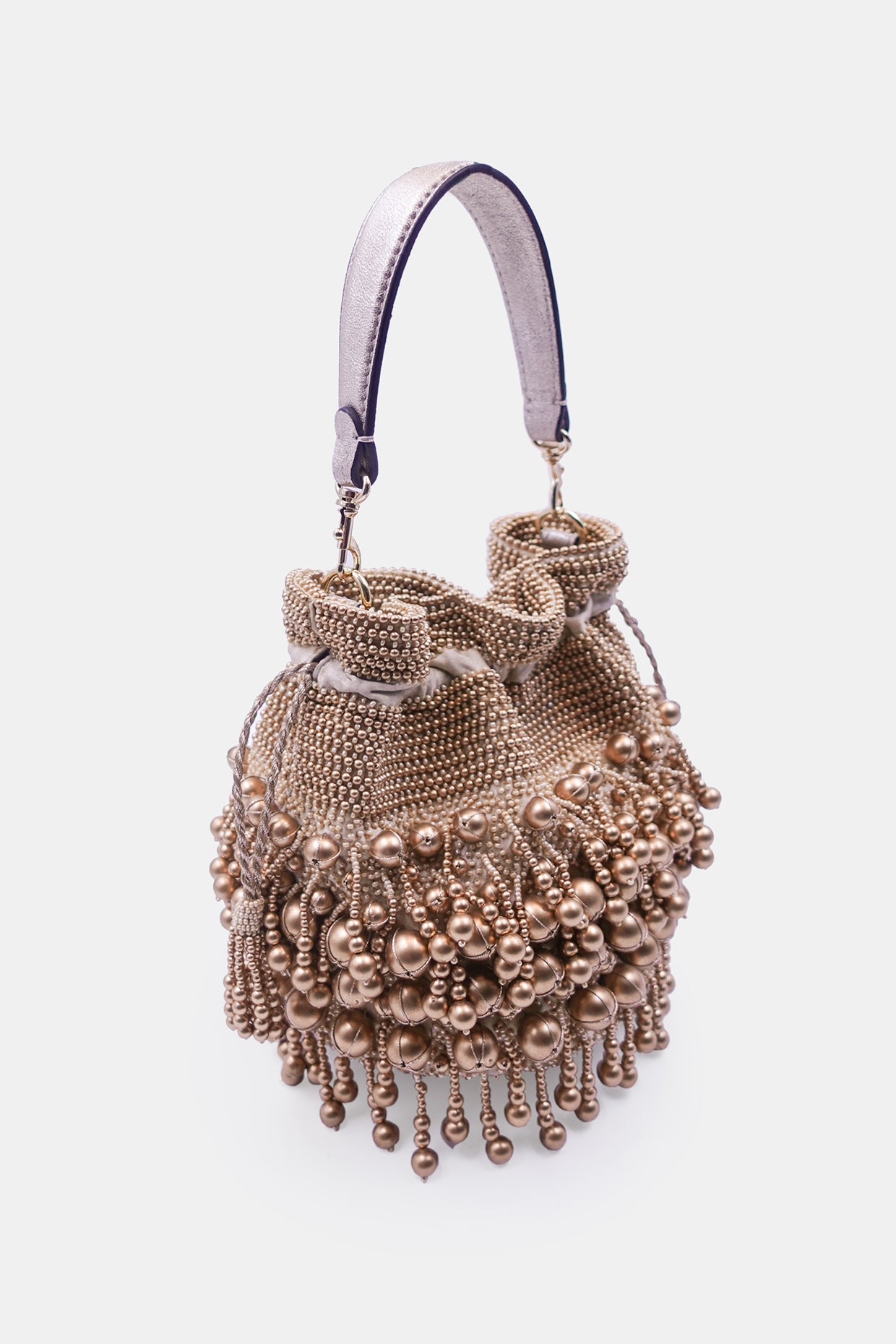 Golden Potli Bag With Drawstring