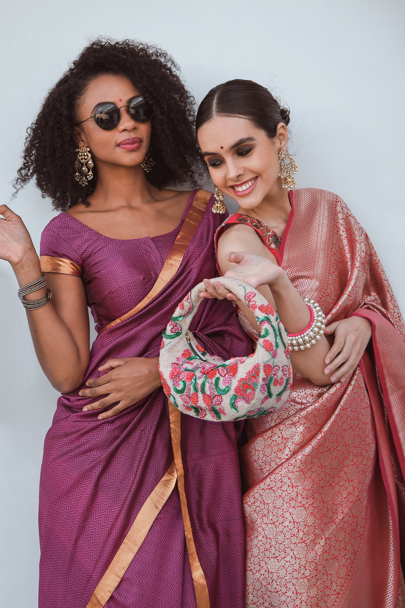 Nude And Multi Color Bag