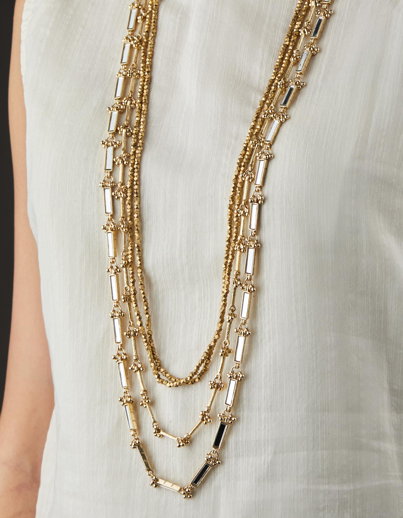Mirror Gold Multi Layer Necklace