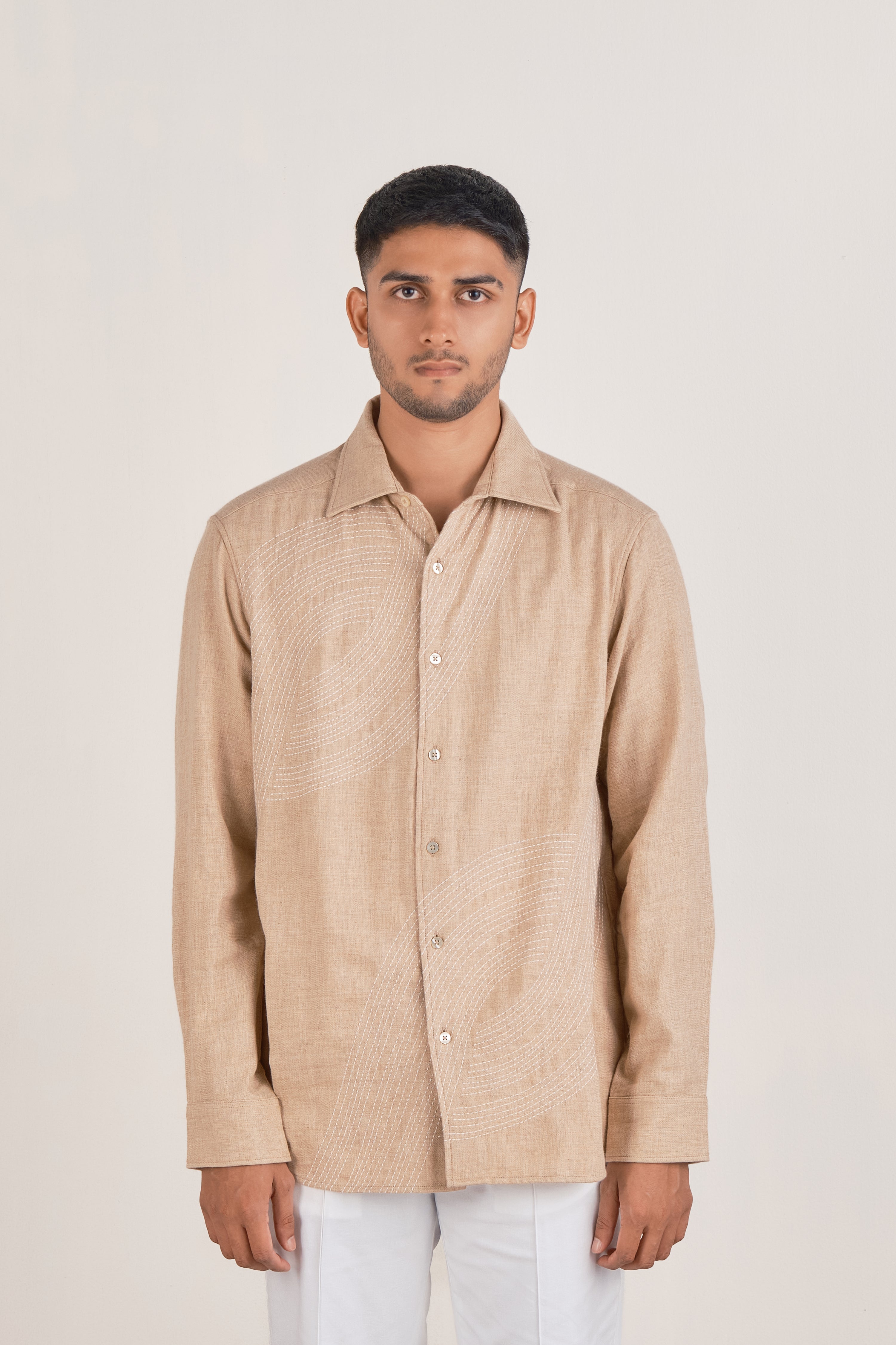 Deco Wave Double-Cloth Shirt