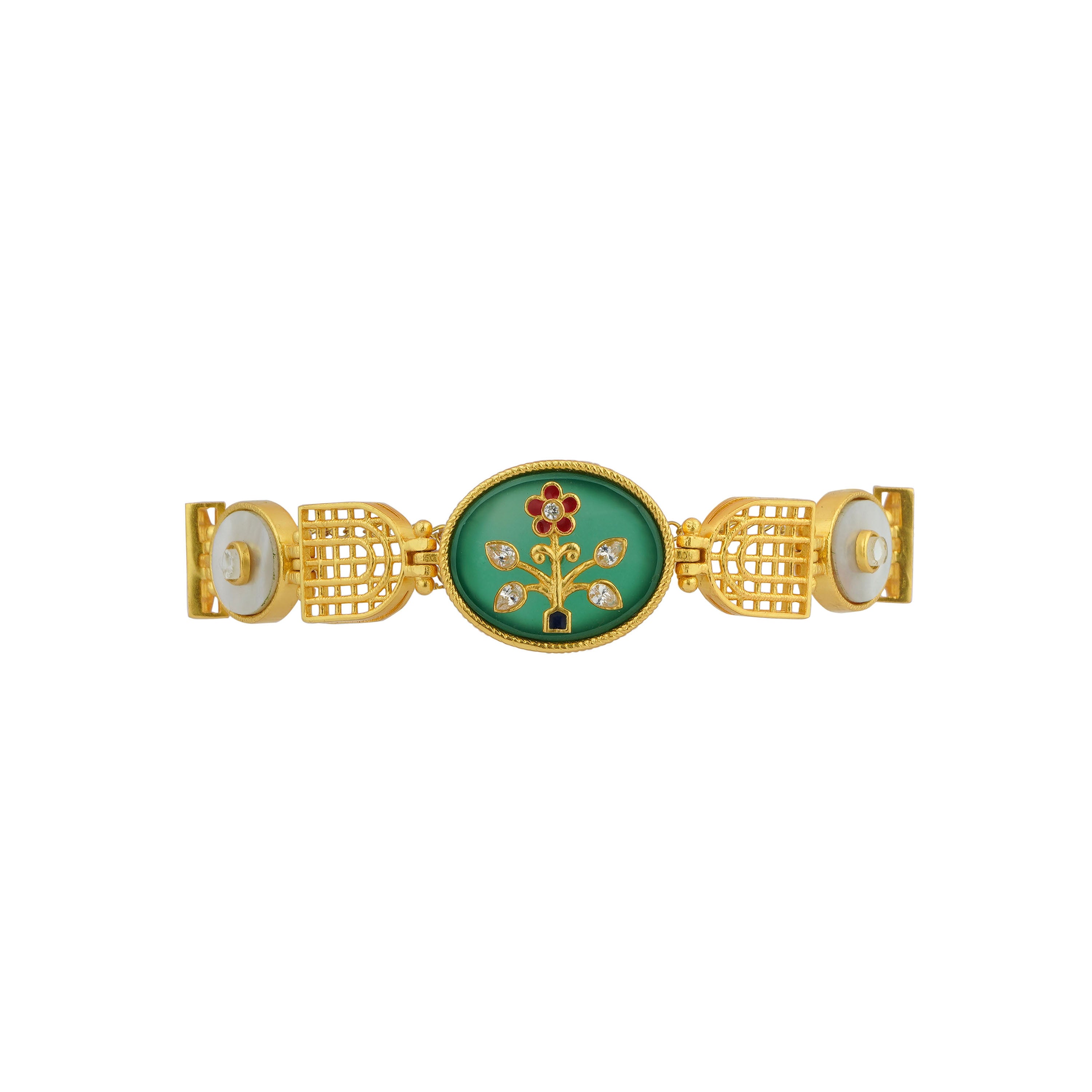 Modern Begum Green Onyx Bracelet
