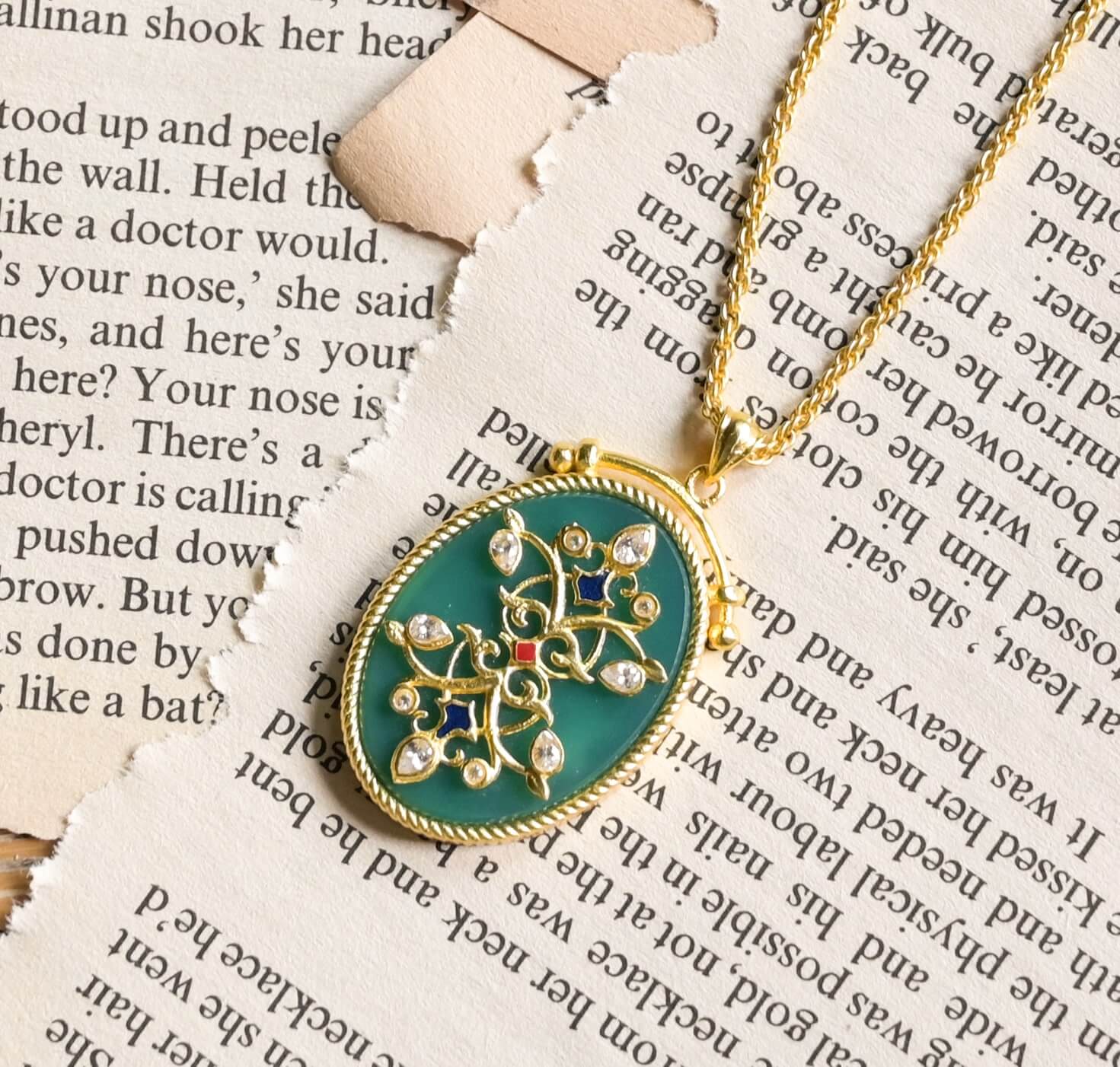 Reflection of You Green Onyx Pendant Necklace