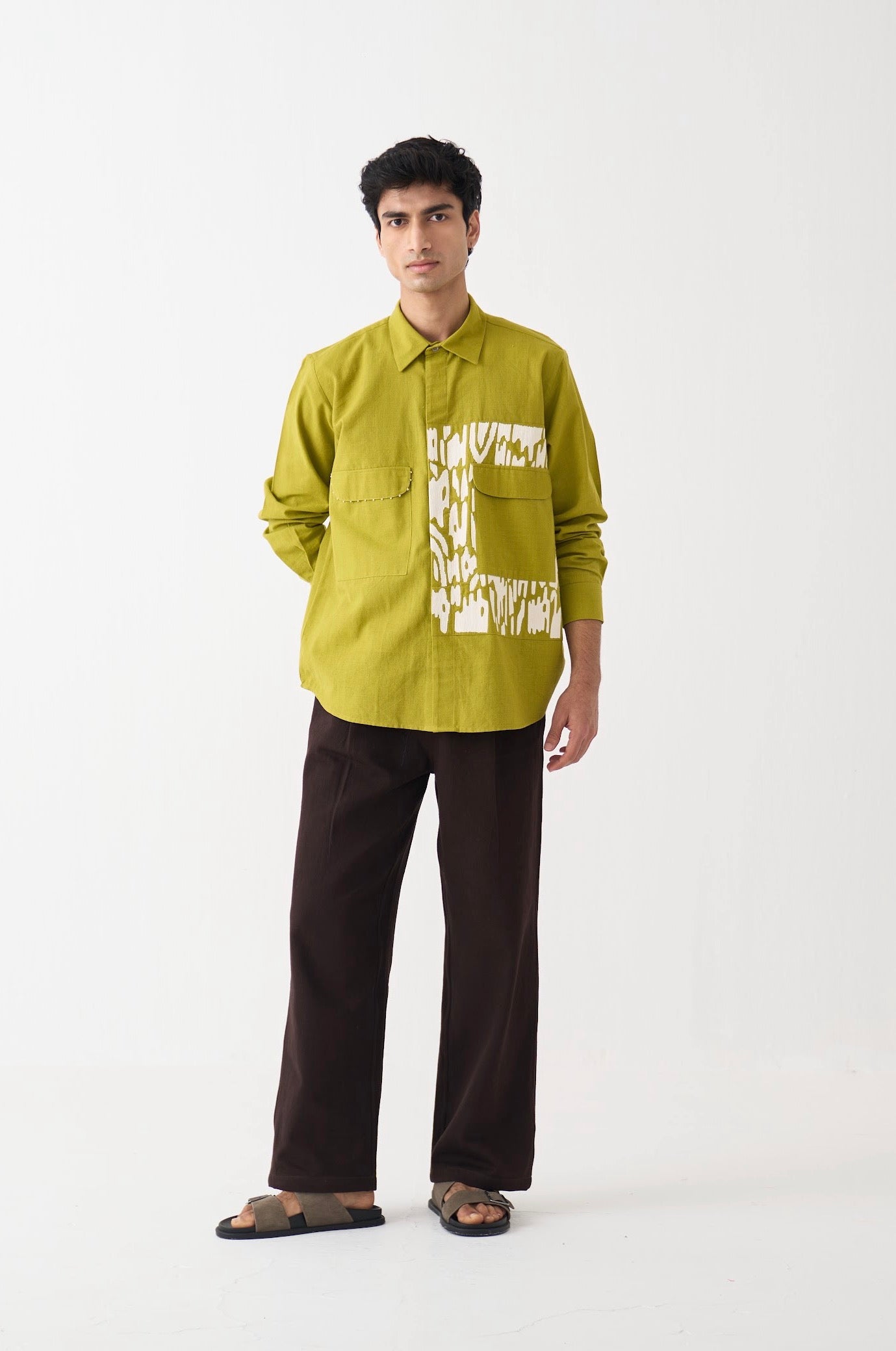 Emb. Patch Detail Shirt Co-ord