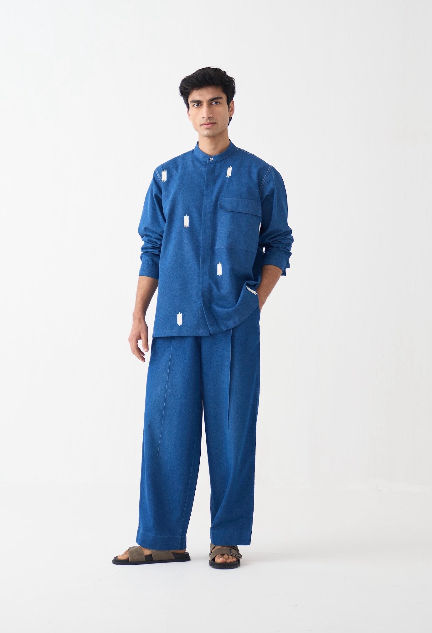 All Over Emb Shirt Co-ord