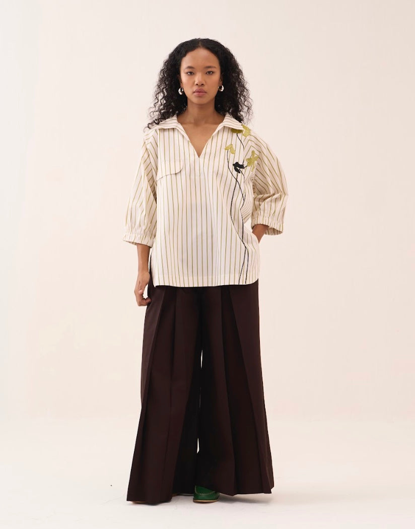 Beaded V-neck Top Co-ord (set Of 2)