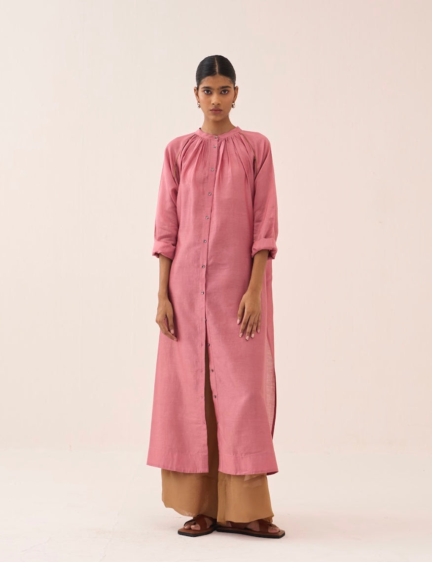 Gather Neck Shirt Co-ord (set Of 2)