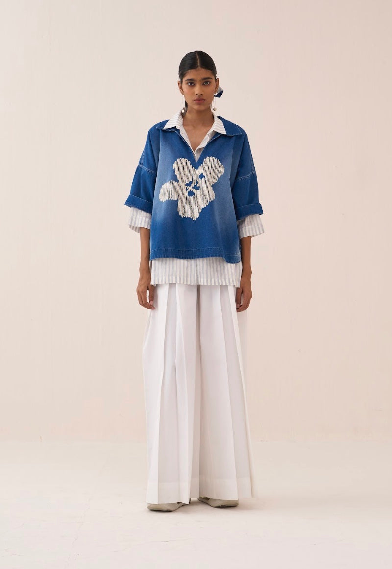 Floral Emb. V Neck Top (set Of 3)