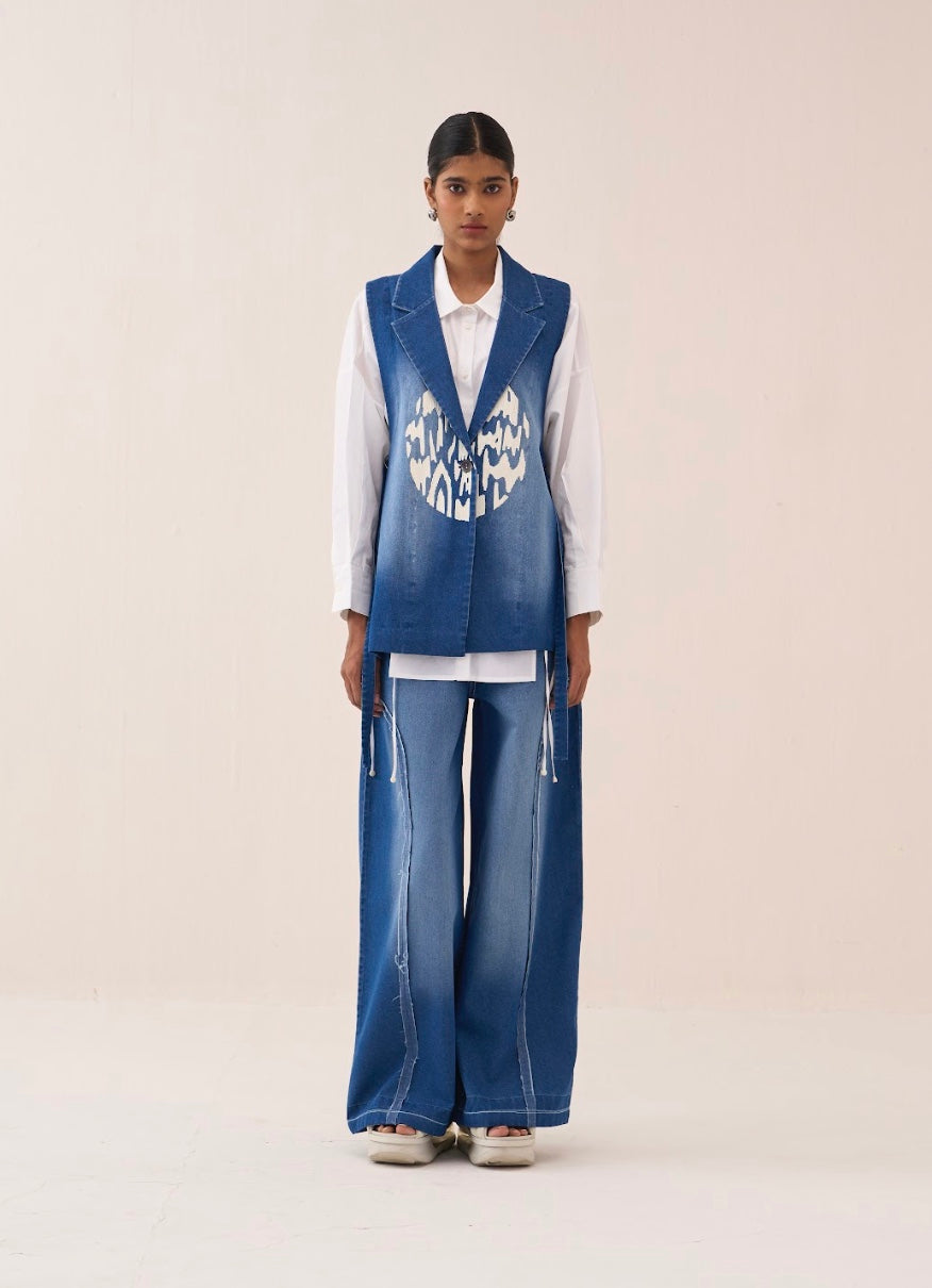 Denim Circle Waistcoat Co-ord (set Of 3)
