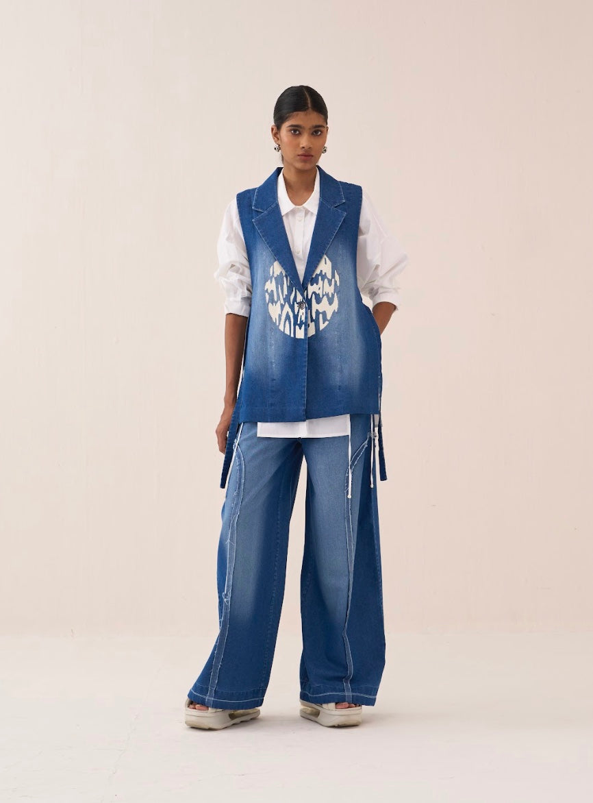 Denim Circle Waistcoat Co-ord (set Of 3)