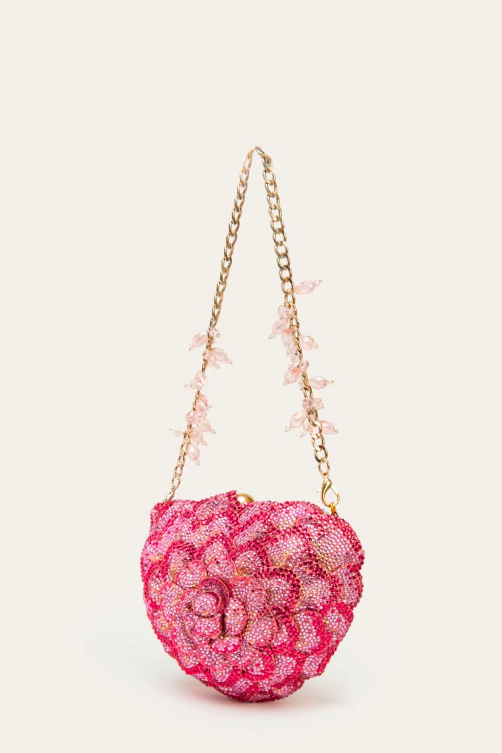 Isa Crystal Heart Clutch - Blush