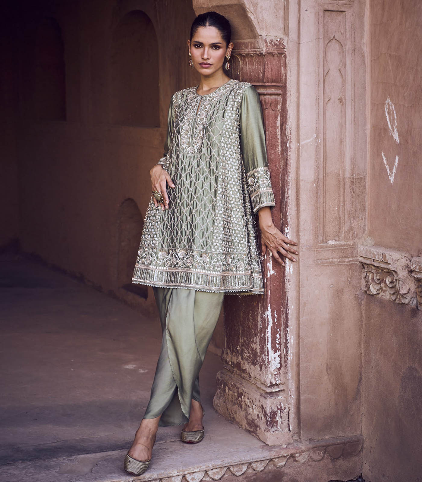 Emroidered Tuinc With  Dhoti