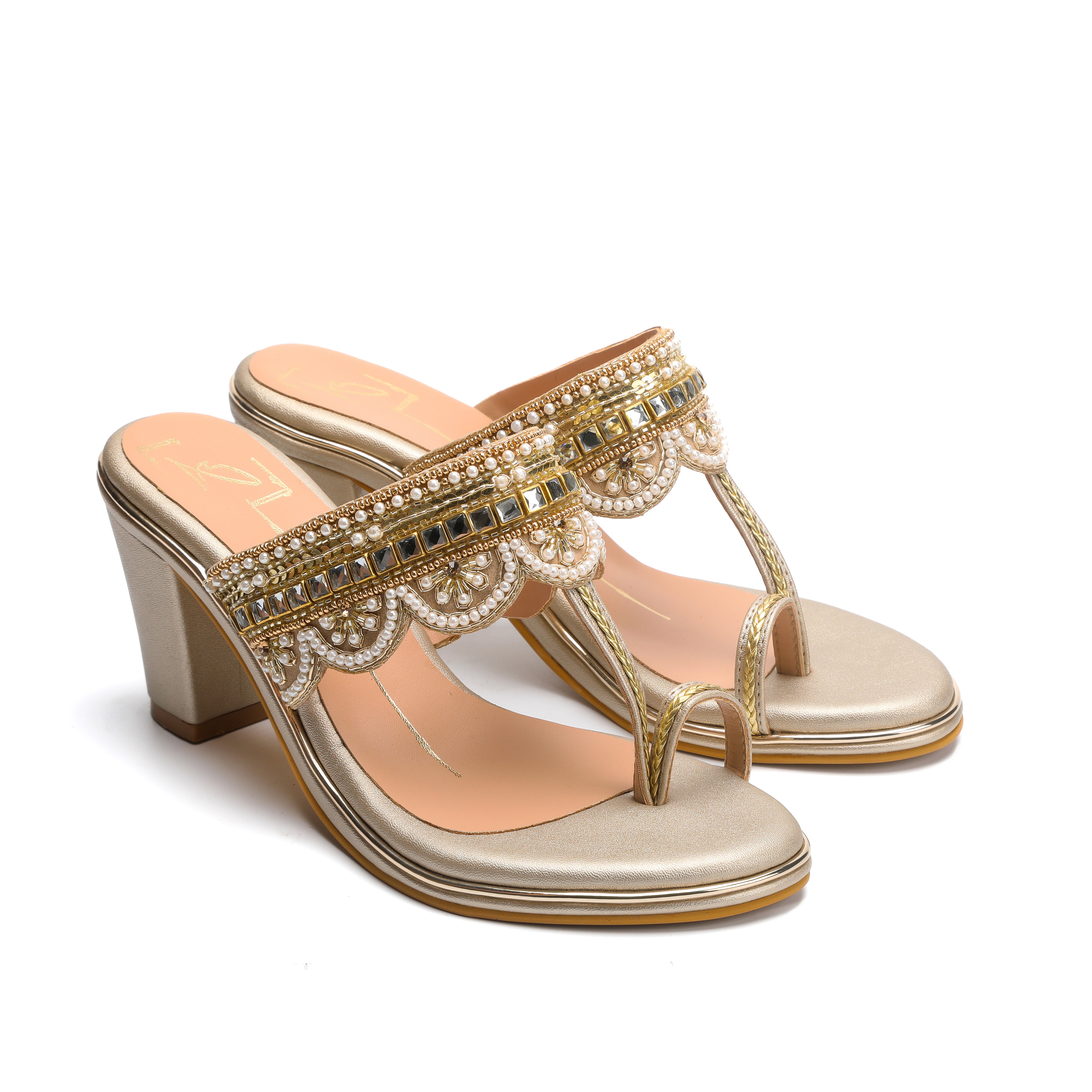Gold Block Heel