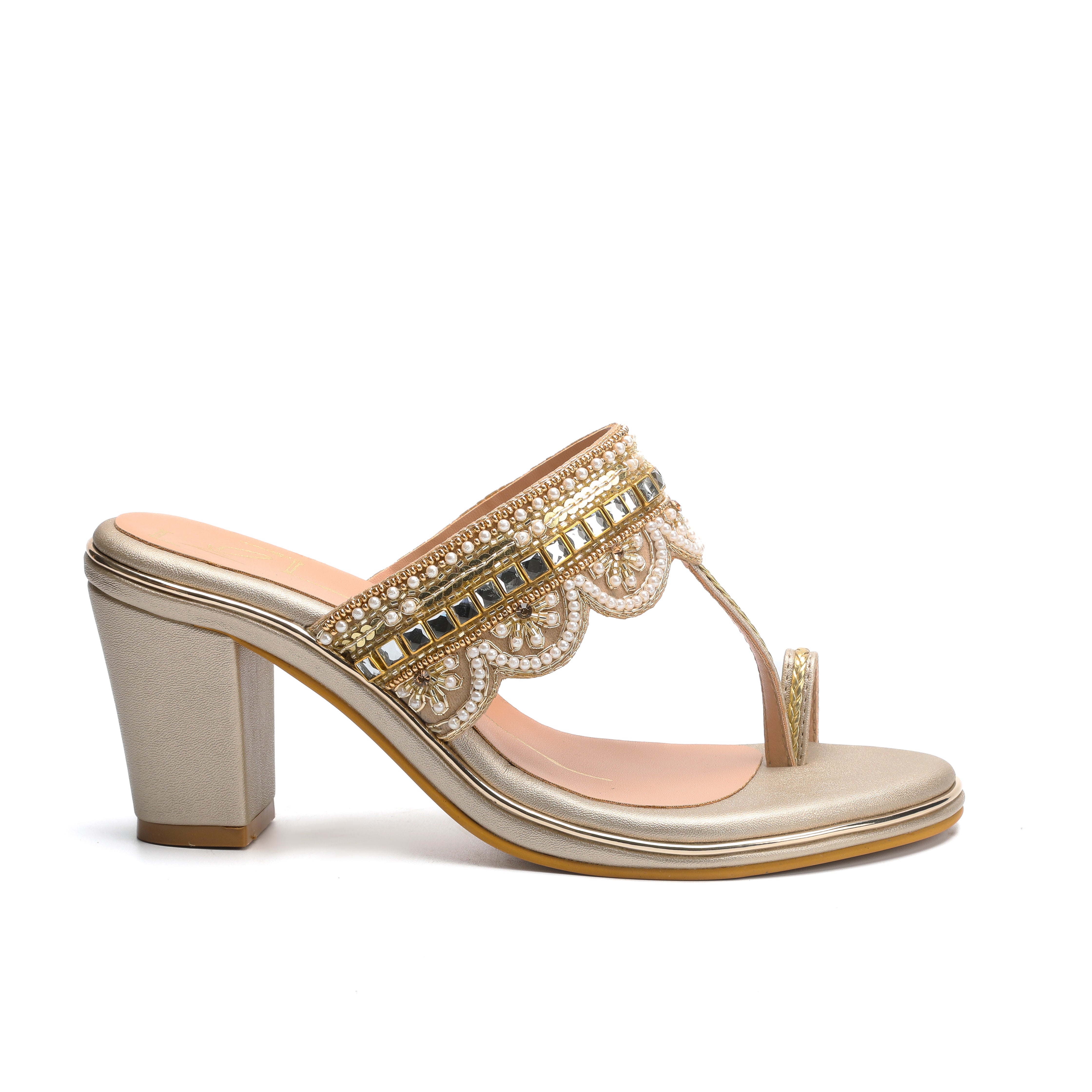 Gold Block Heel