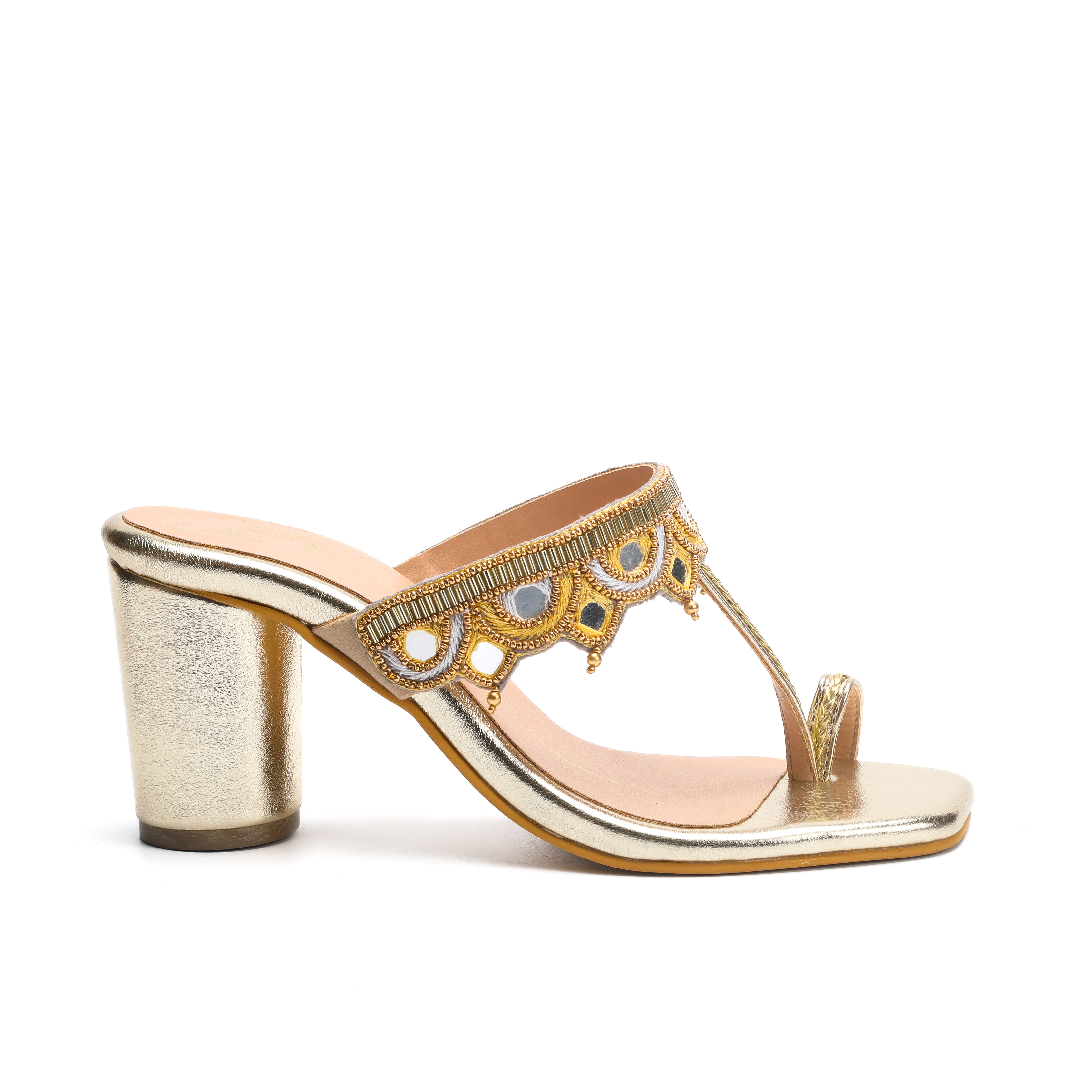 Gold Block Heel