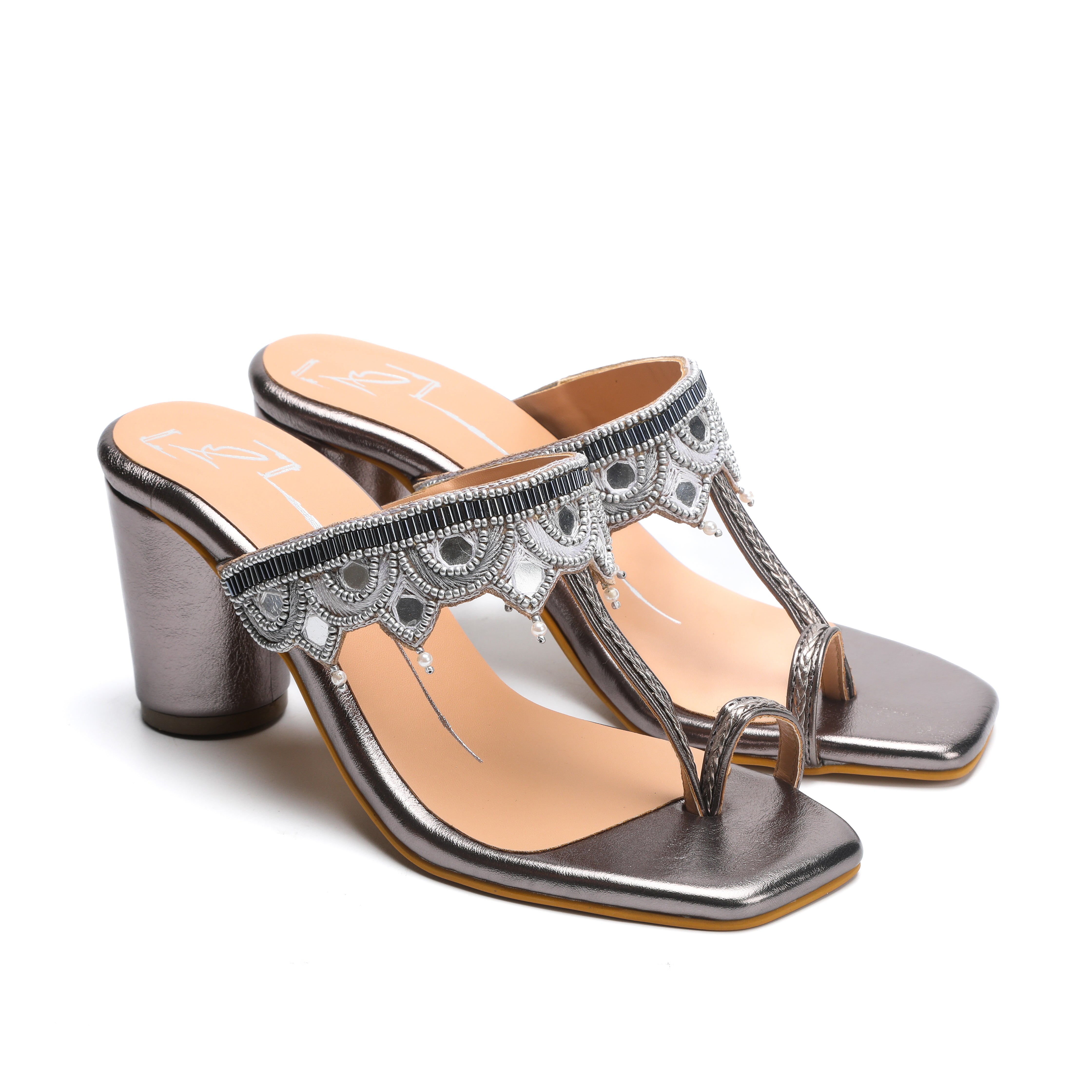 Gunmetal Block Heel