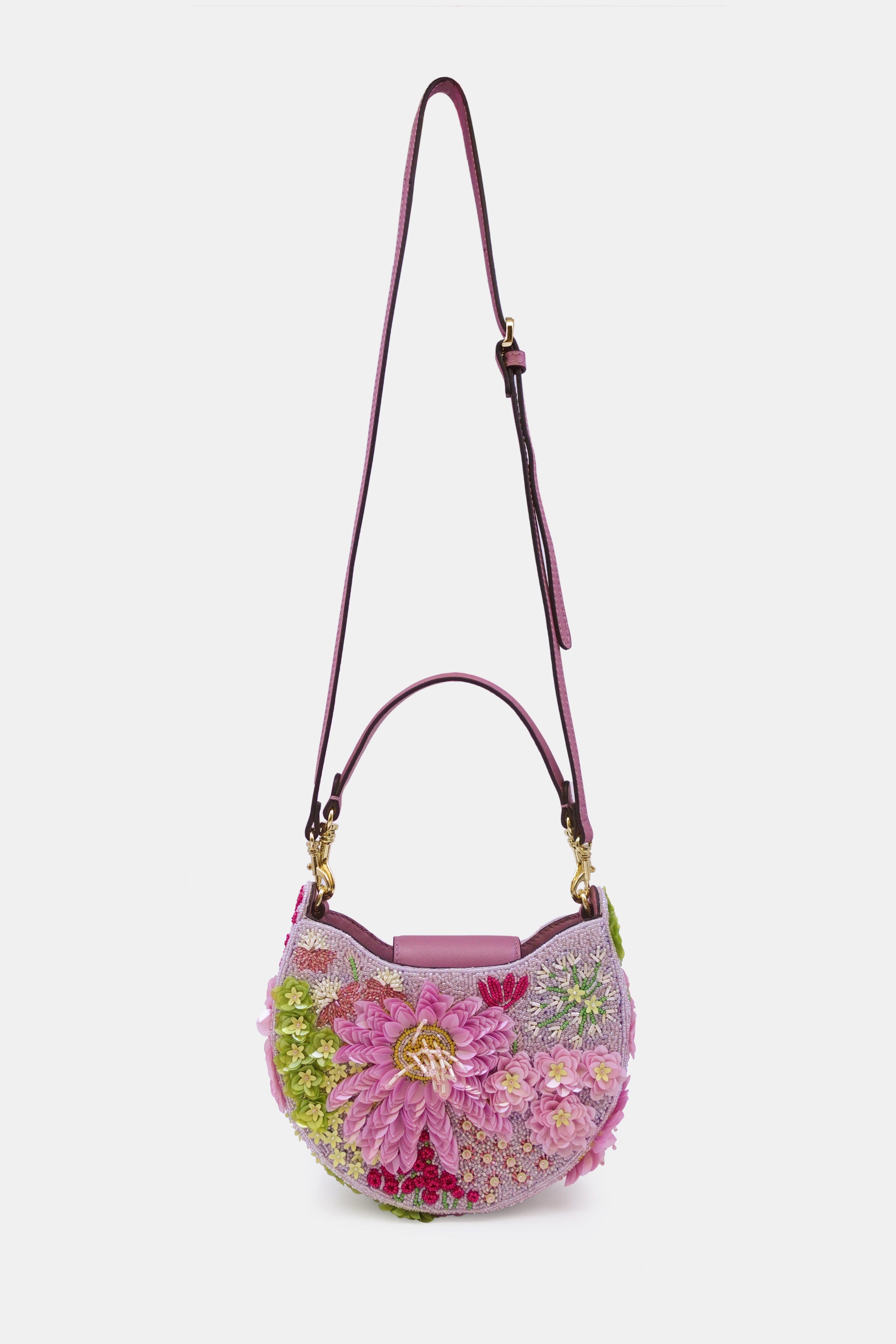 Lilac Embellished Clutch Bag With Sling