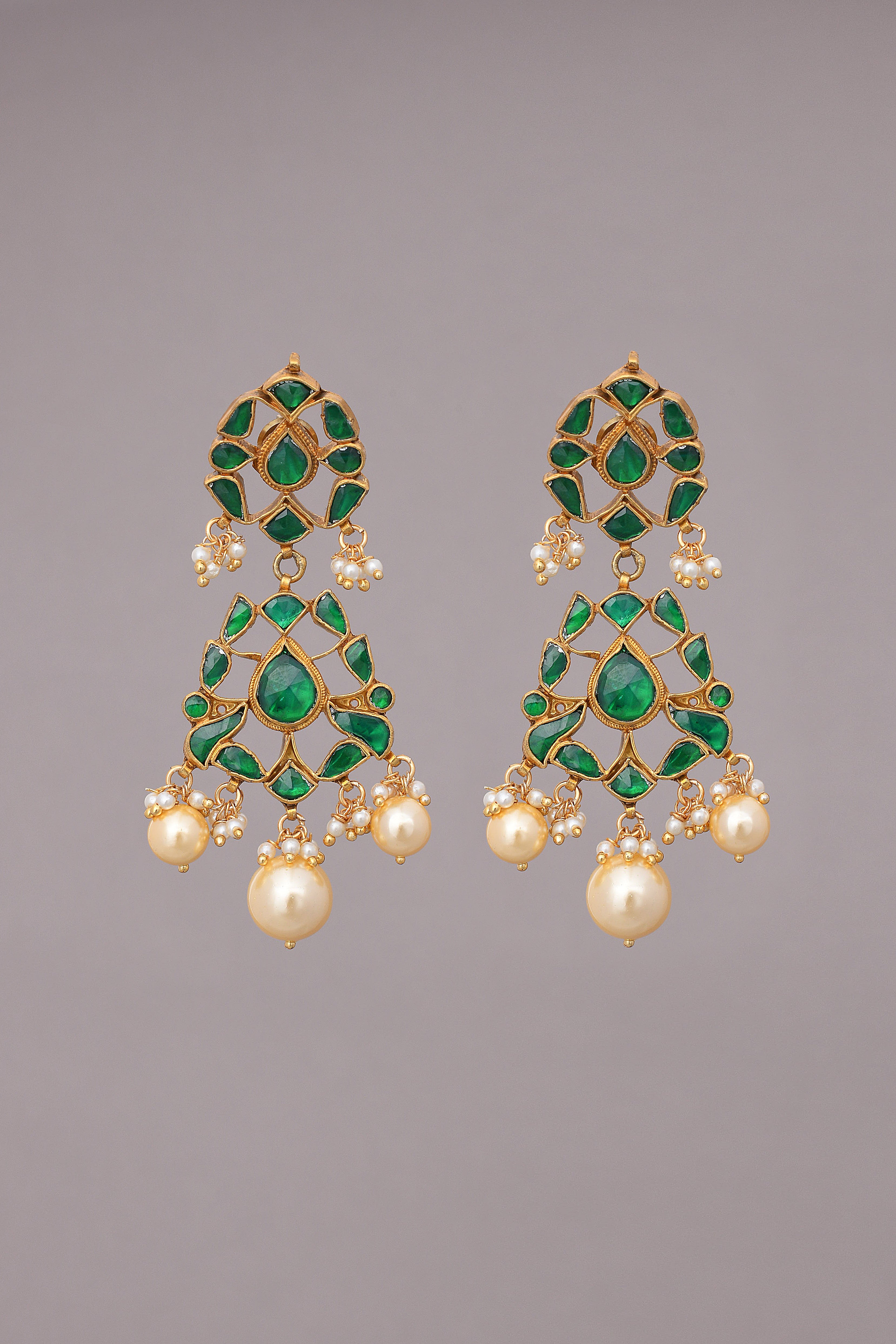 Green Jadau pearl Drop Set