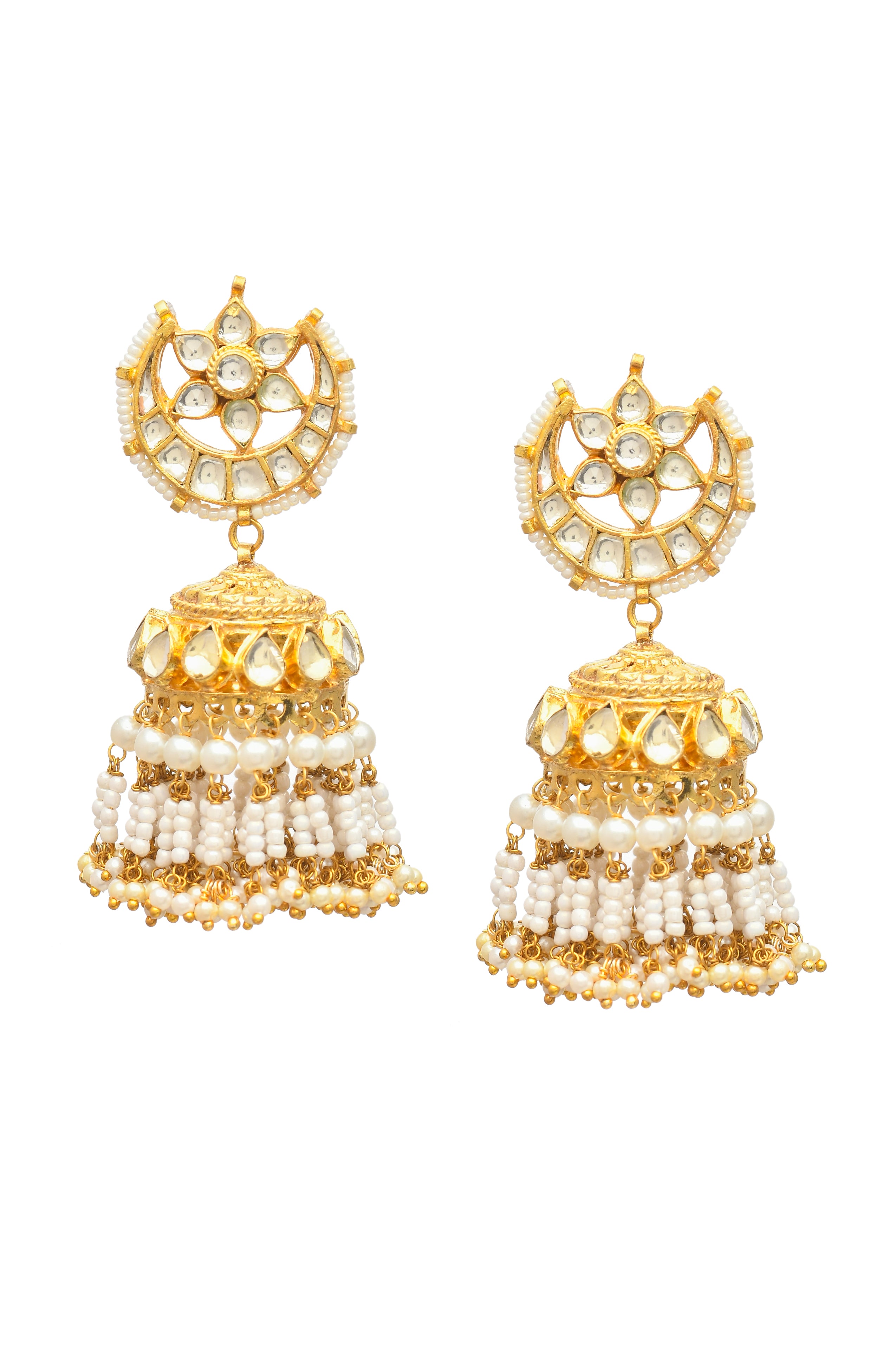 Kundan Gold Finish Jadau Jhumki