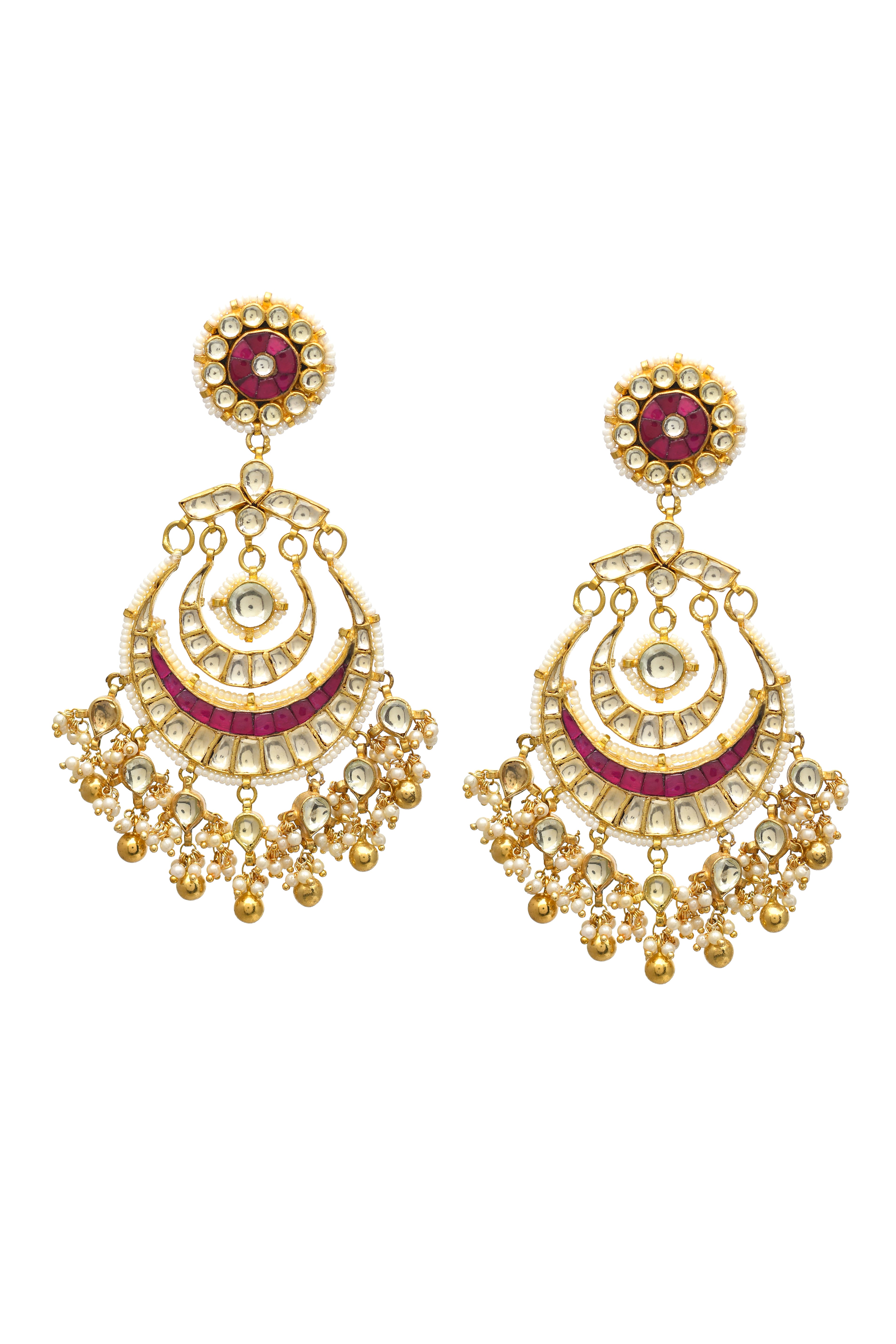 Ruby Chandbali with Pearls