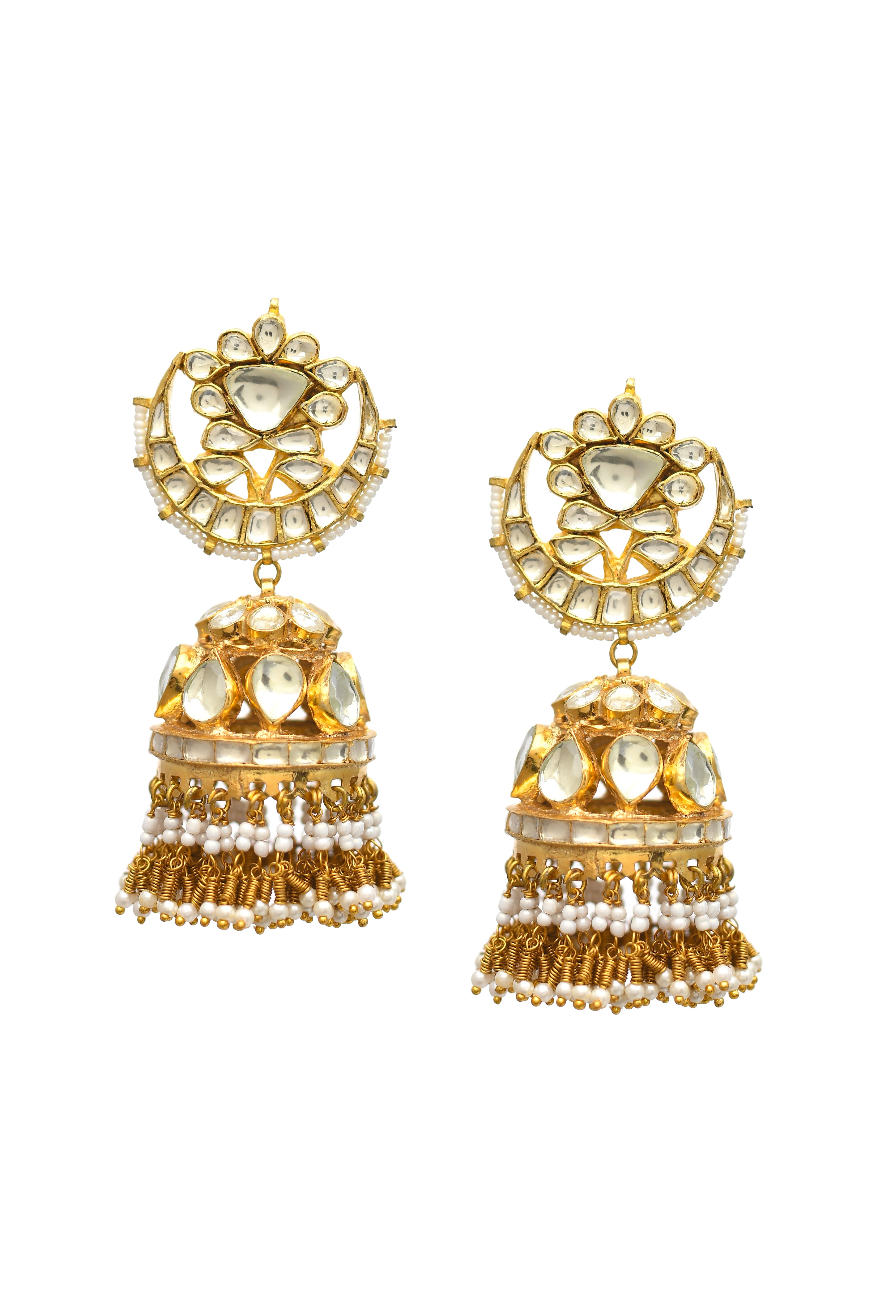 Kundan Gold Finish Jadau Jhumki