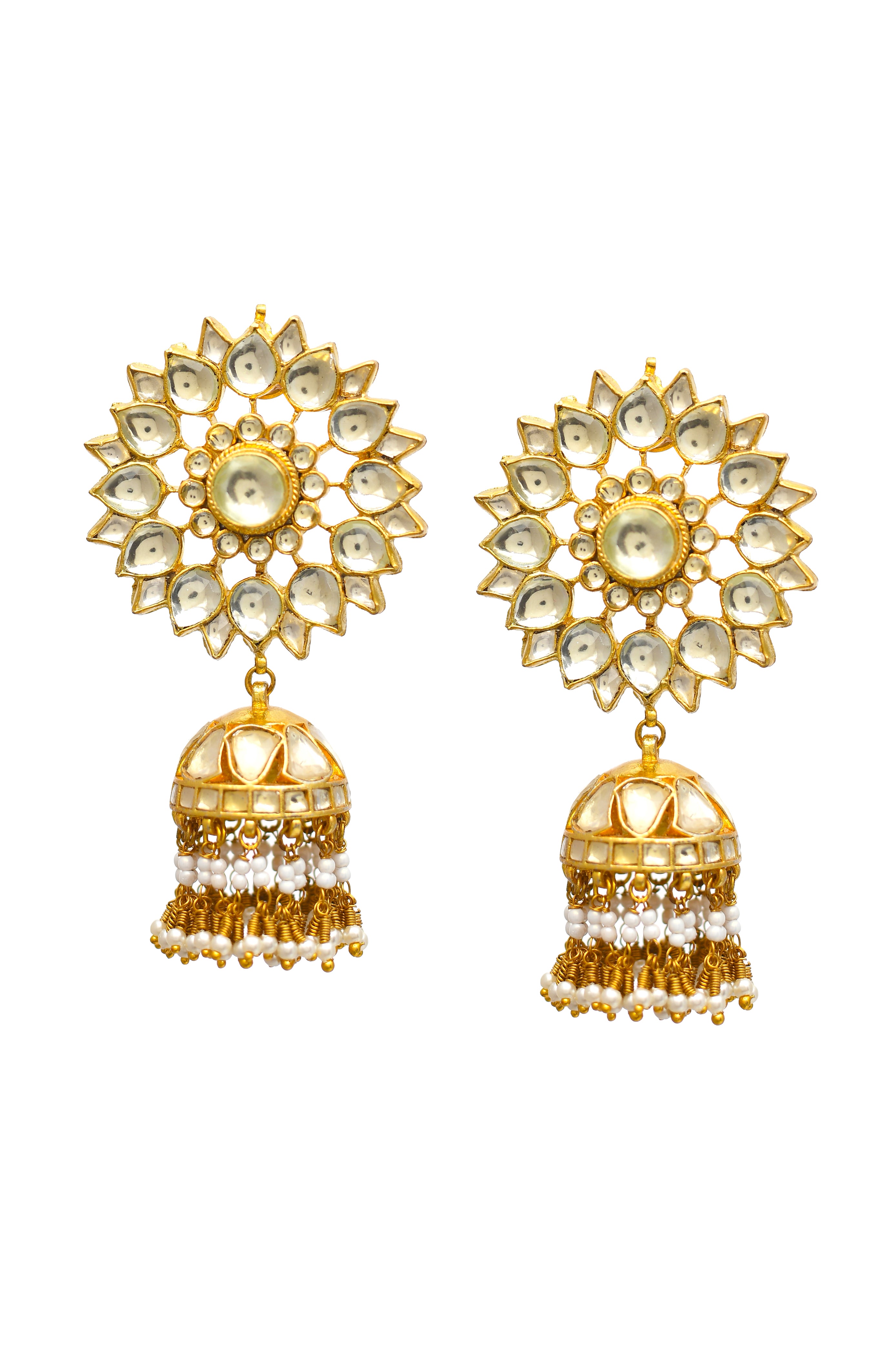 Kundan Gold Finish Jadau Jhumki