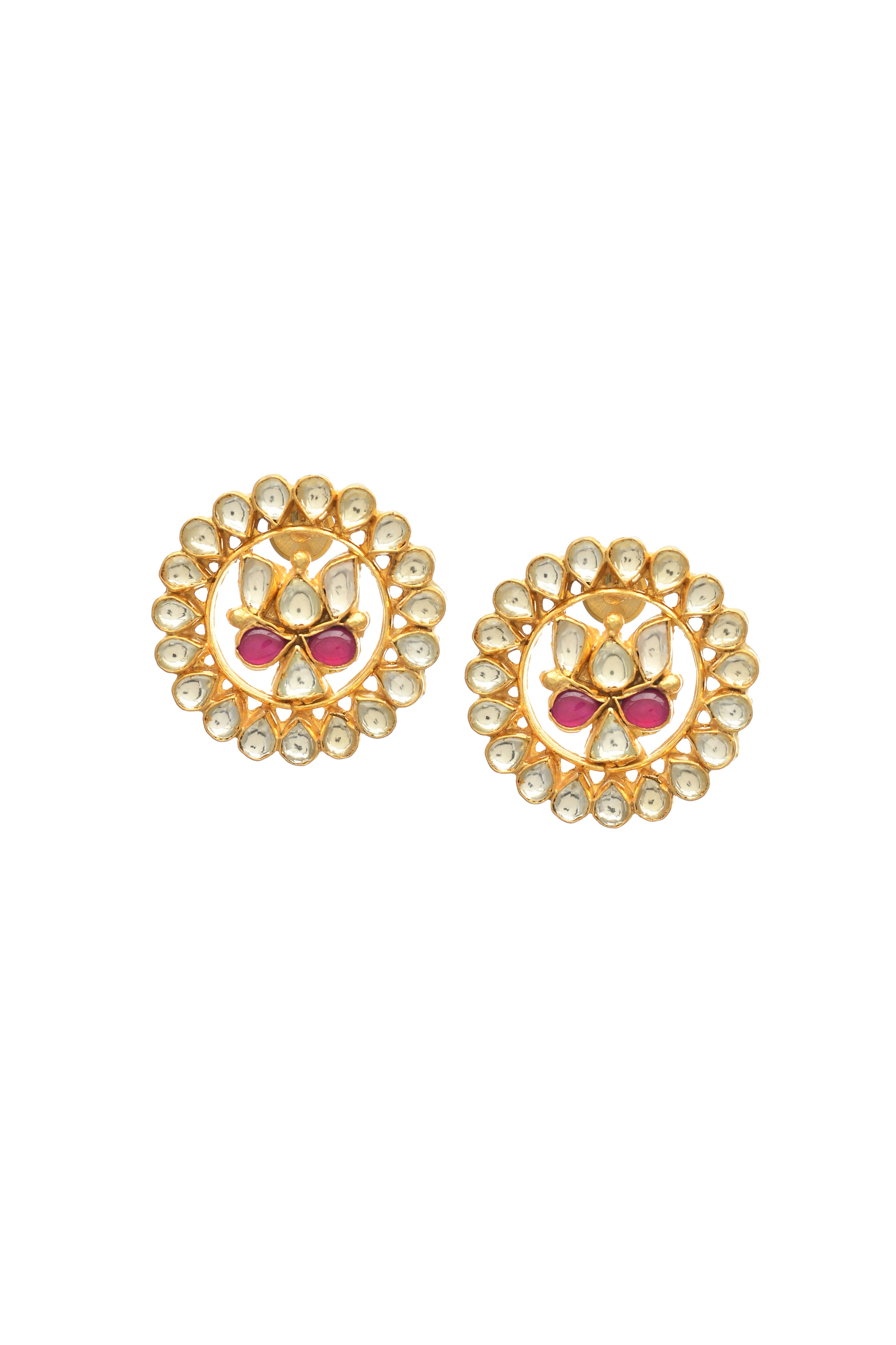 Kundan Lotus Studs