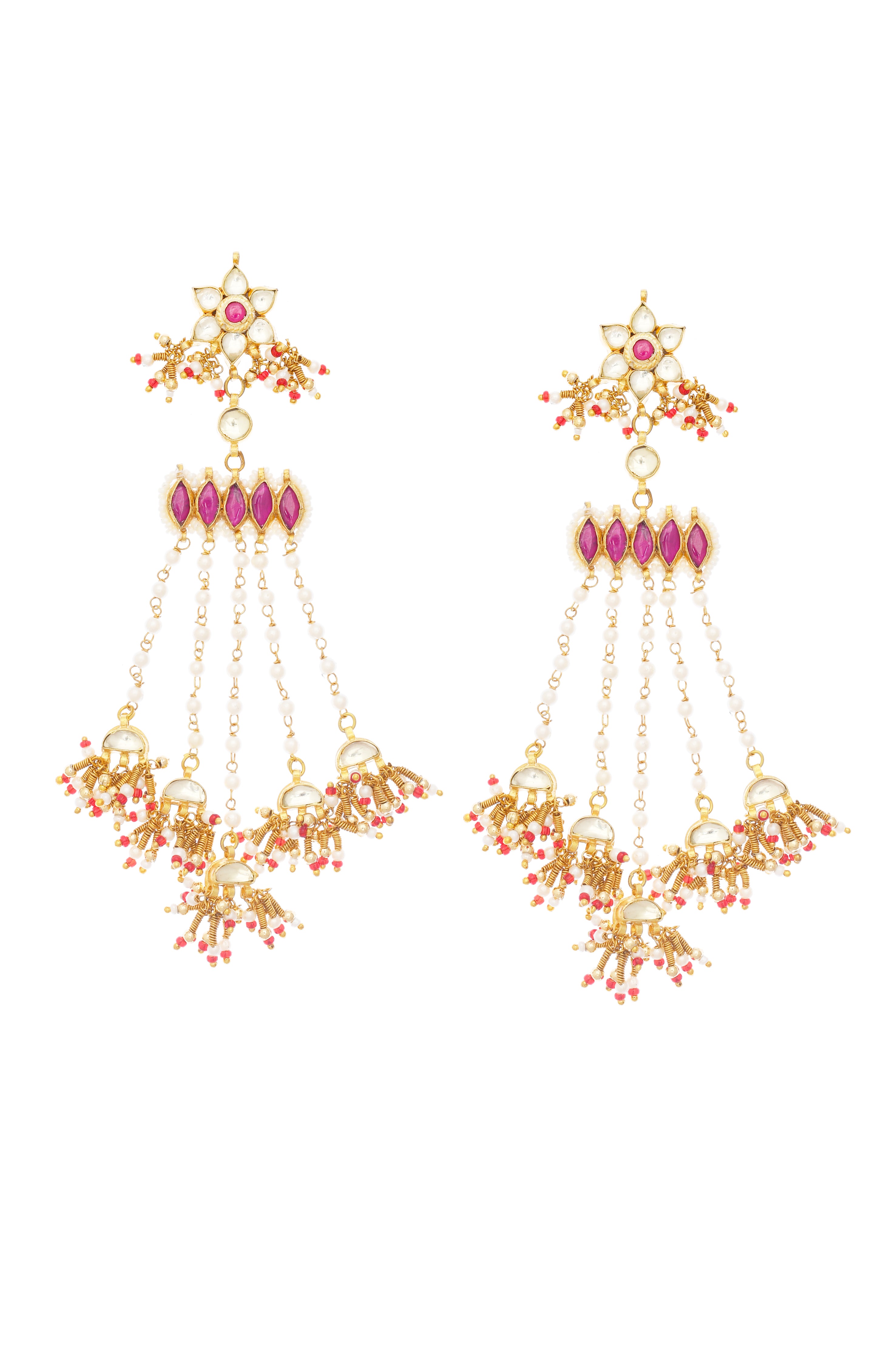 Rani Spiral Gold Finish Earrings