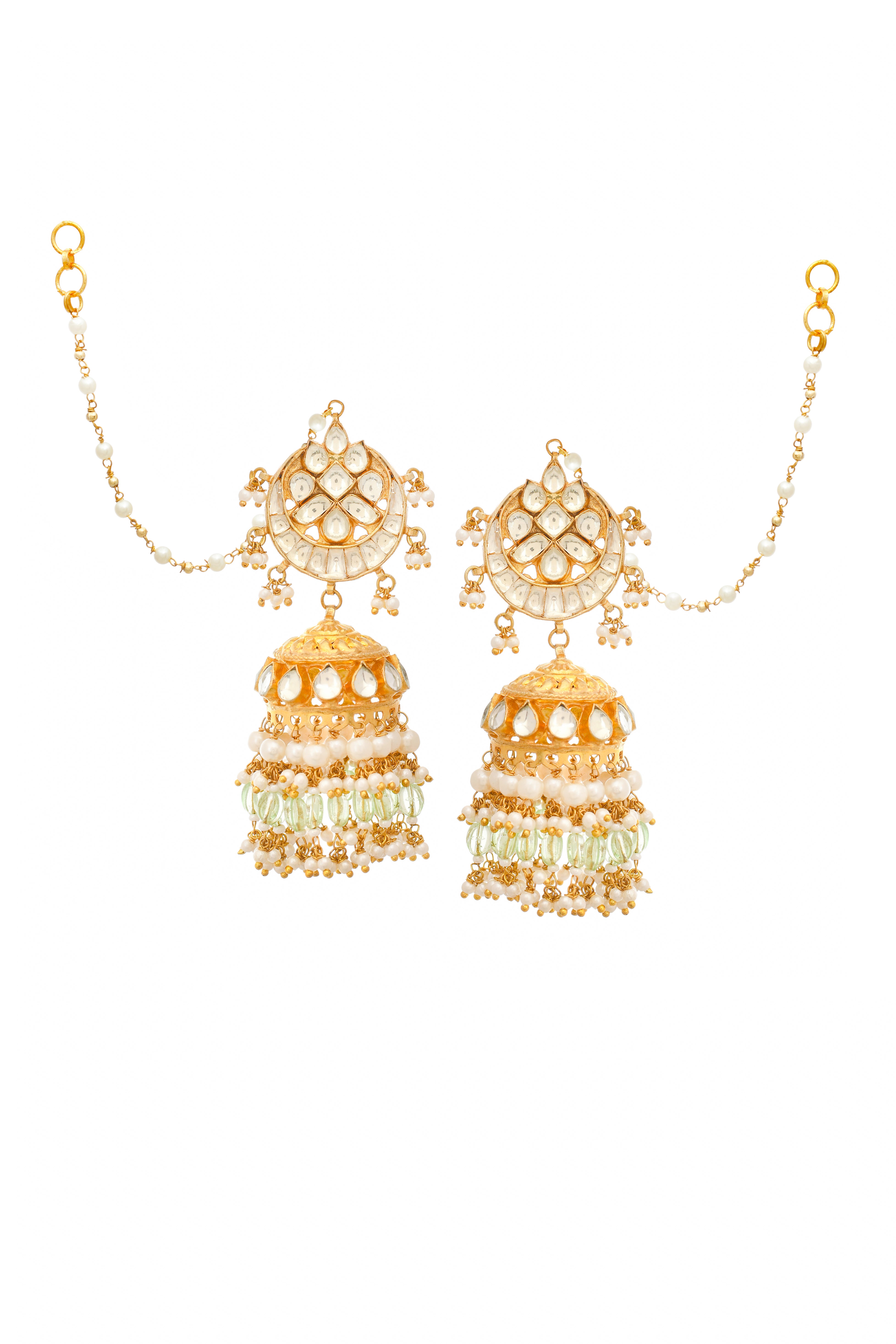 Mint Drop Gold Finish Jhumki