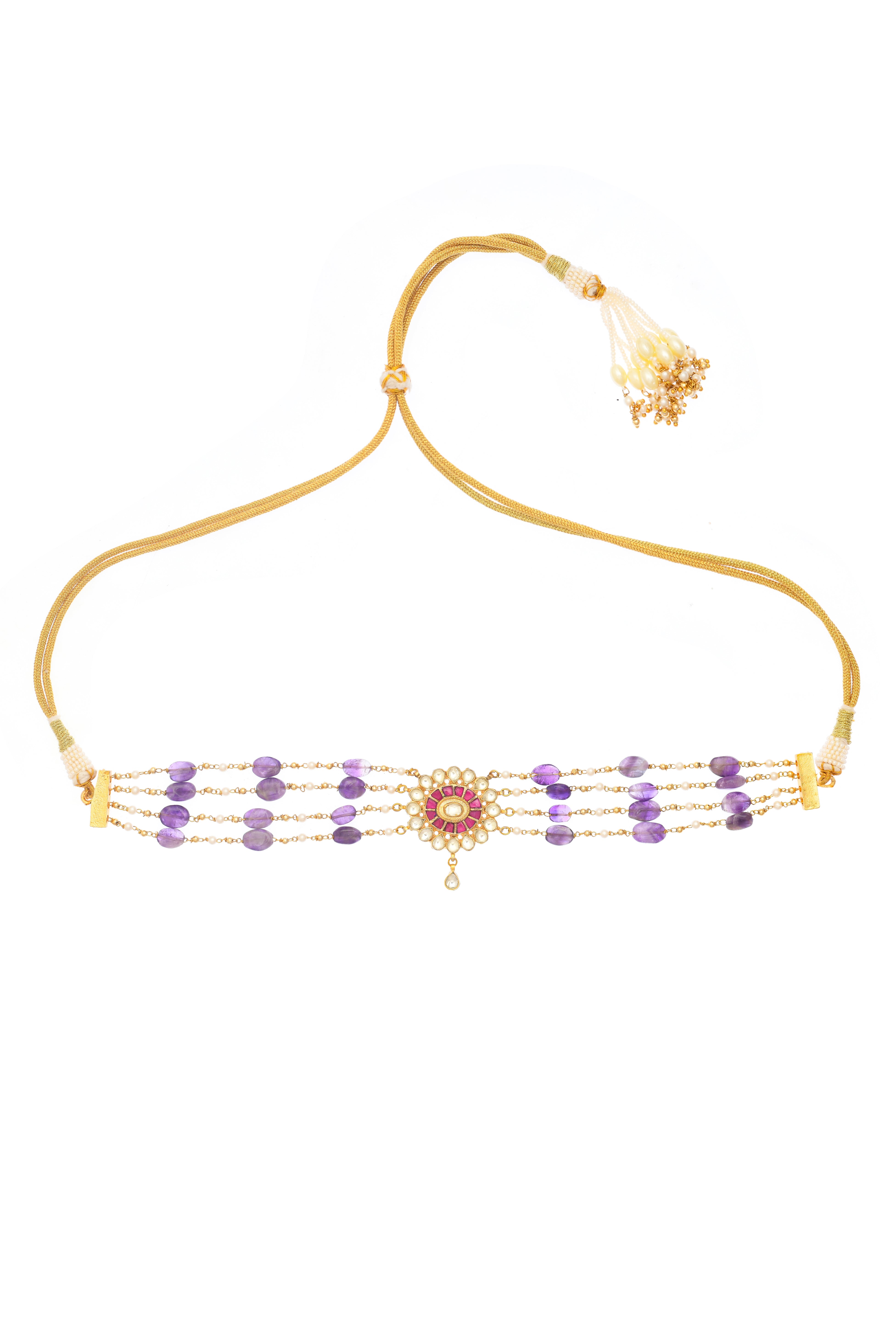 Multi Amethyst Pearl Choker