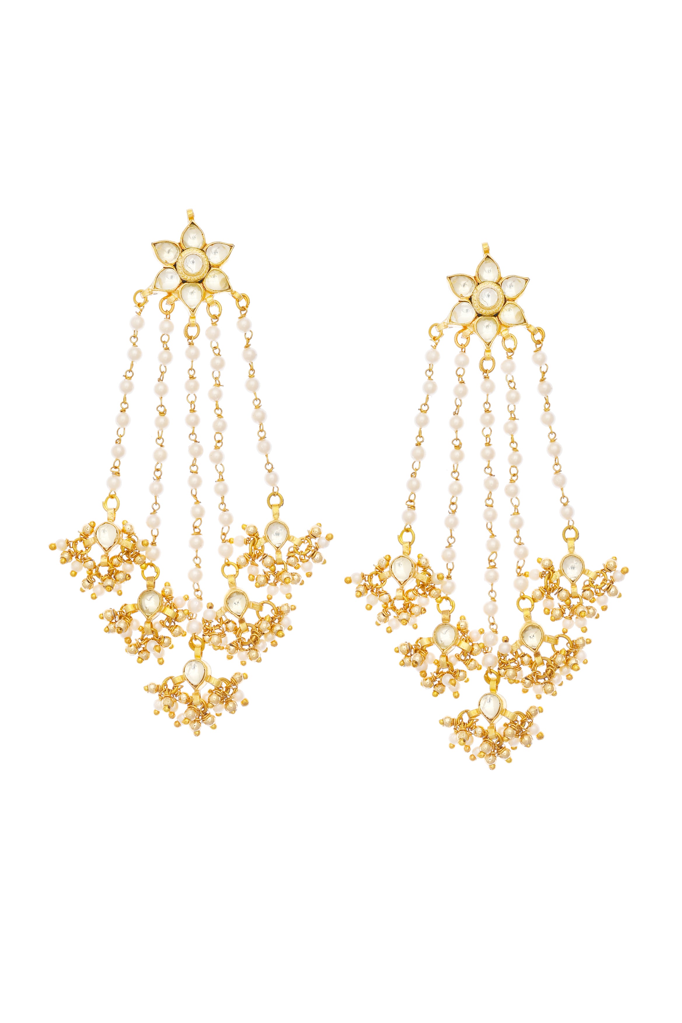 Kundan Gold Finish Jadau Earrings
