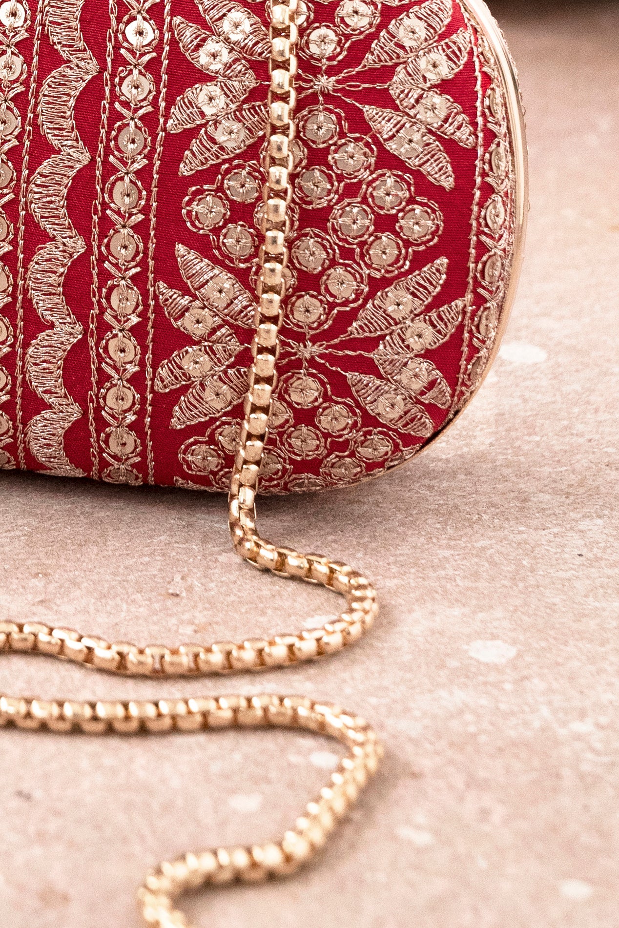 Cotton and Stone Embroidered Red Bridal Hand Bag at Rs 123/piece in Mumbai