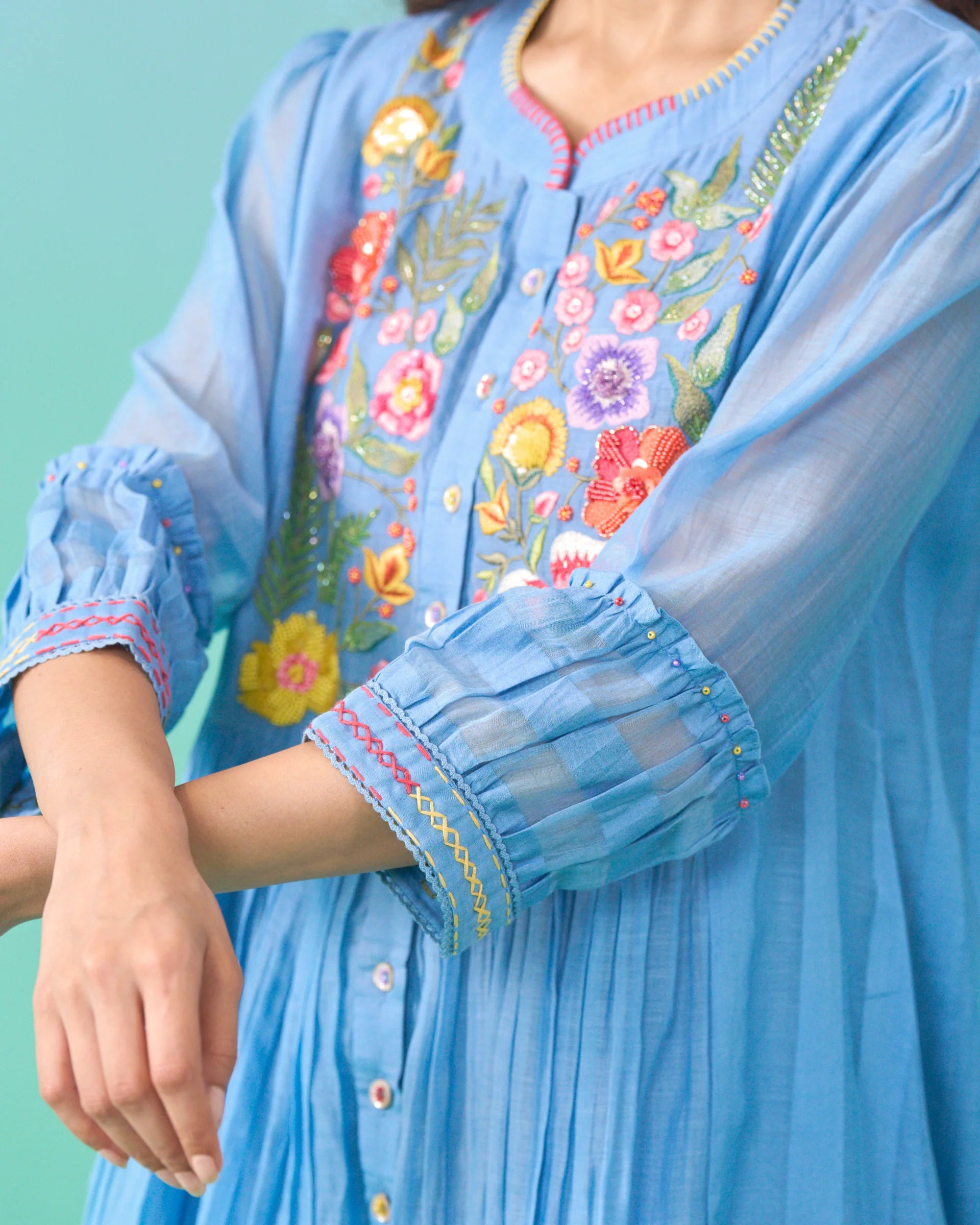 Ziba Flared Co-ord Set - Blue