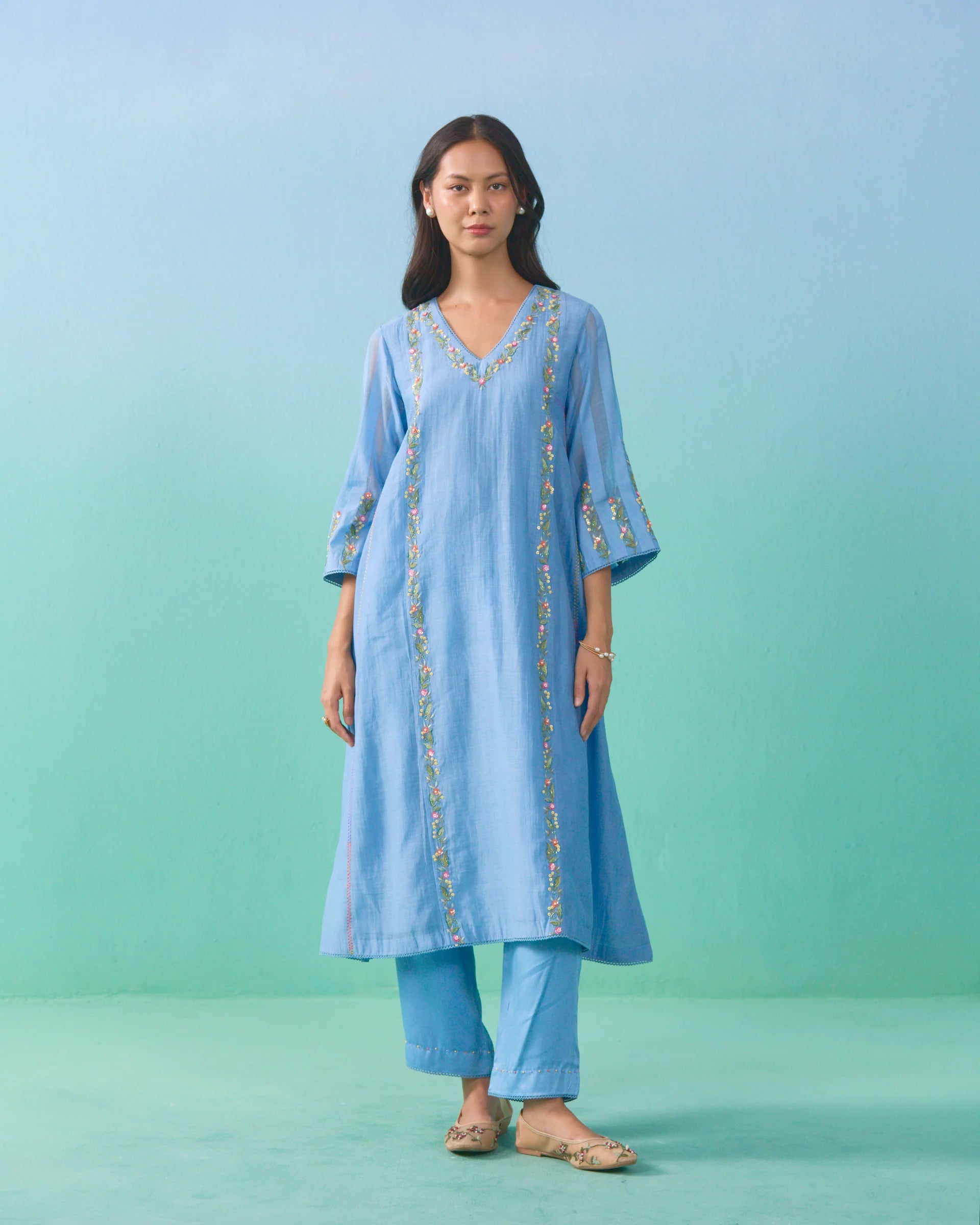 Roza Kurta Set - Blue