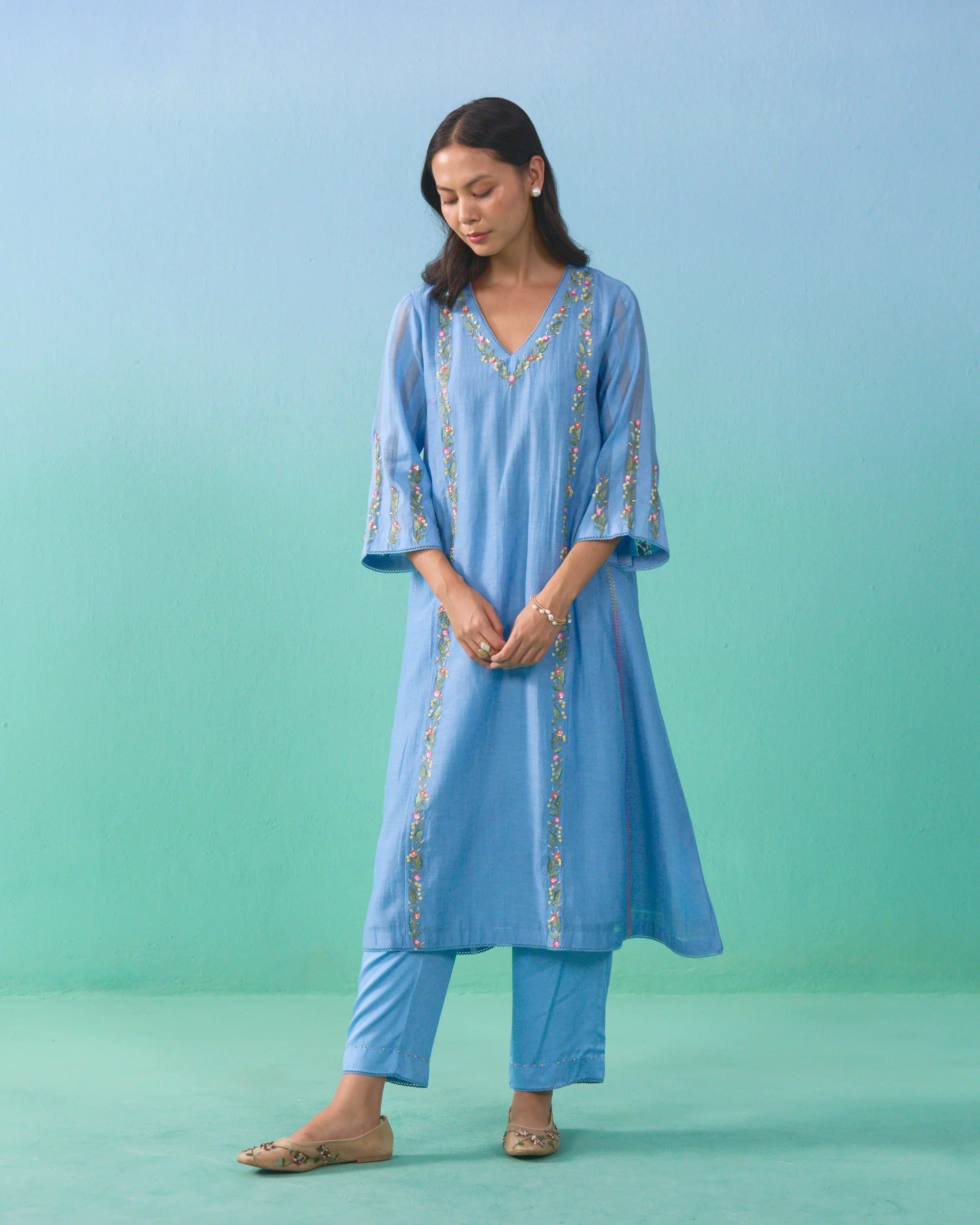Roza Kurta Set - Blue